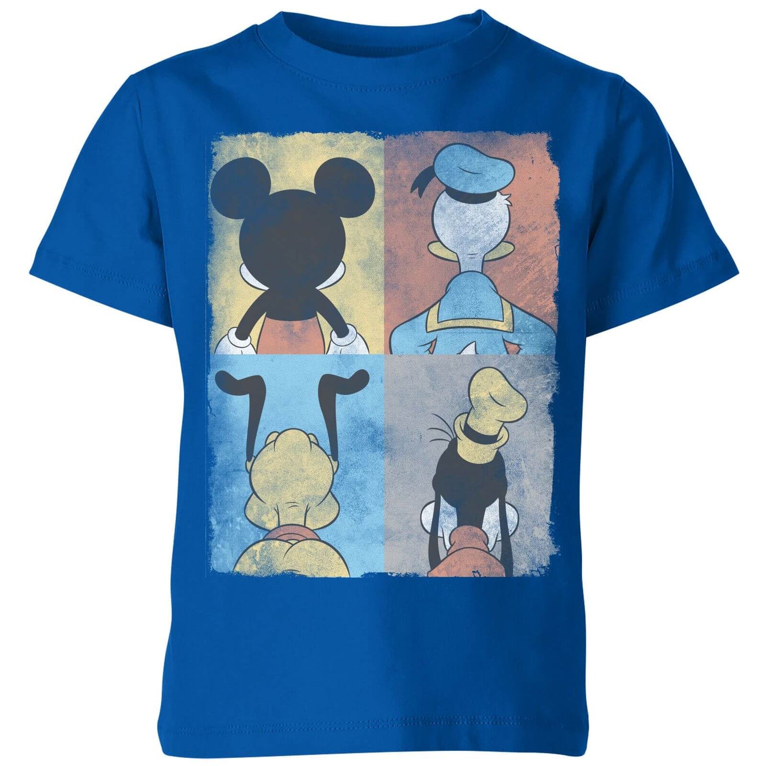 Disney Donald Duck Mickey Mouse Pluto Goofy Tiles Kids' T-Shirt - Blue