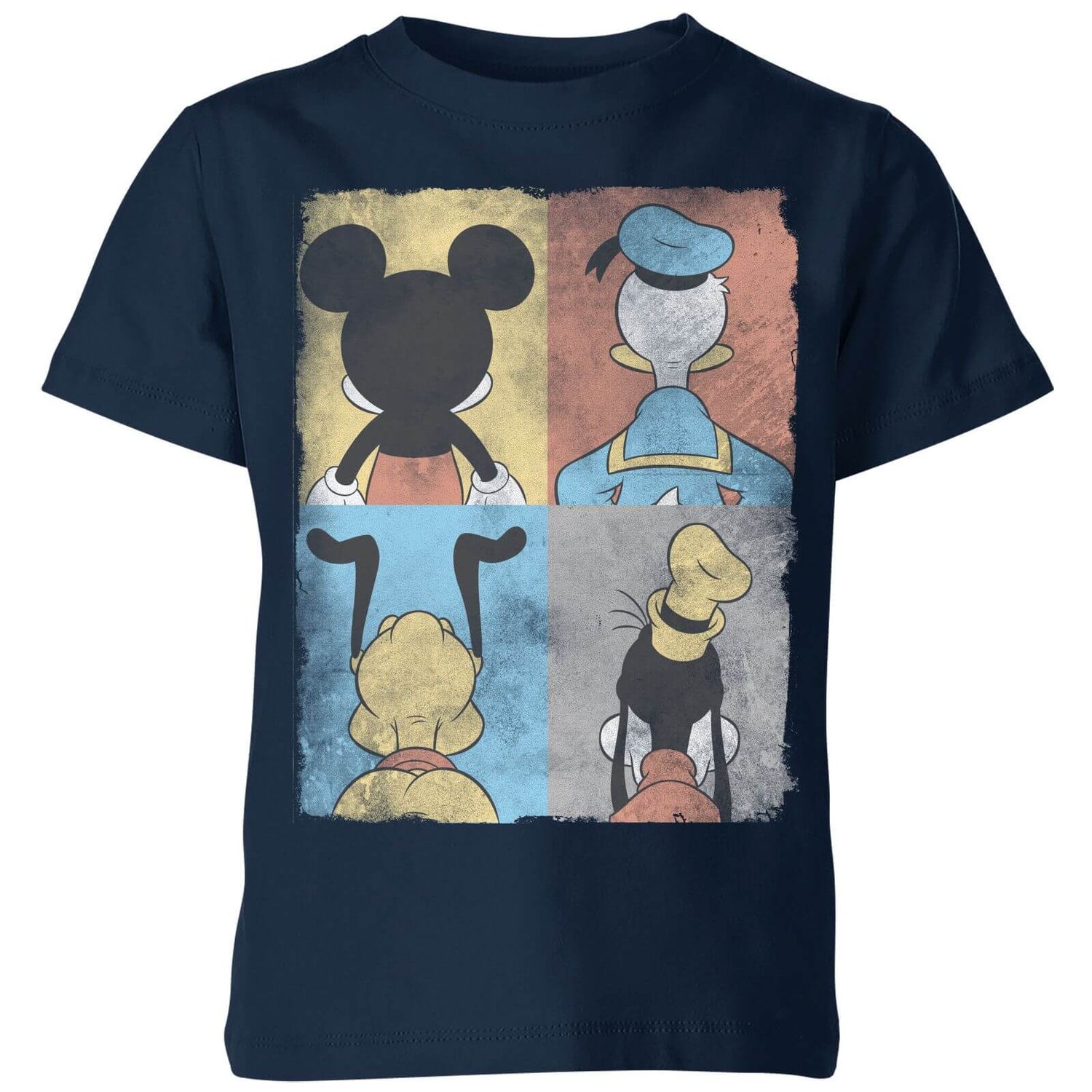 Disney Donald Duck Mickey Mouse Pluto Goofy Tiles Kids' T-Shirt - Navy