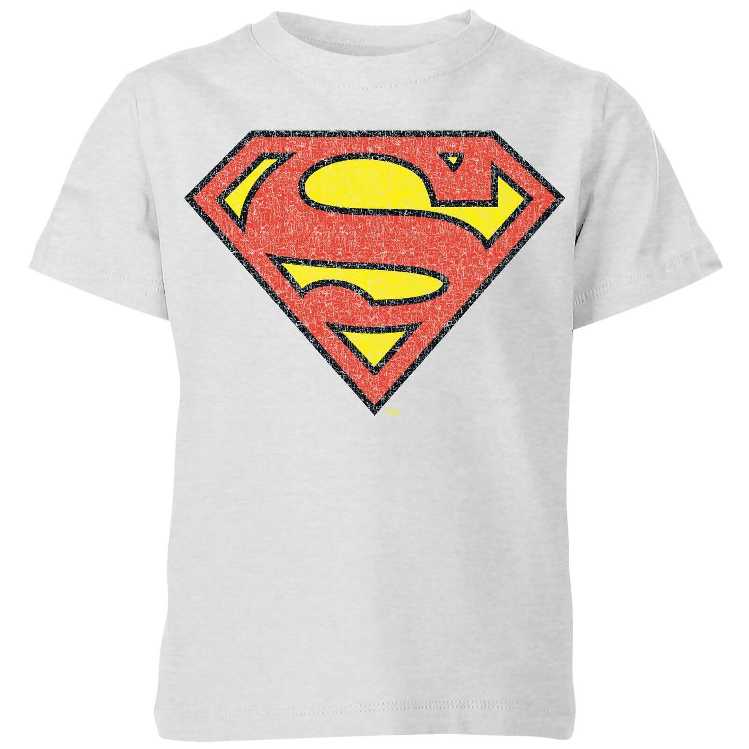 Official Superman Crackle Logo Kids' T-Shirt - Grey