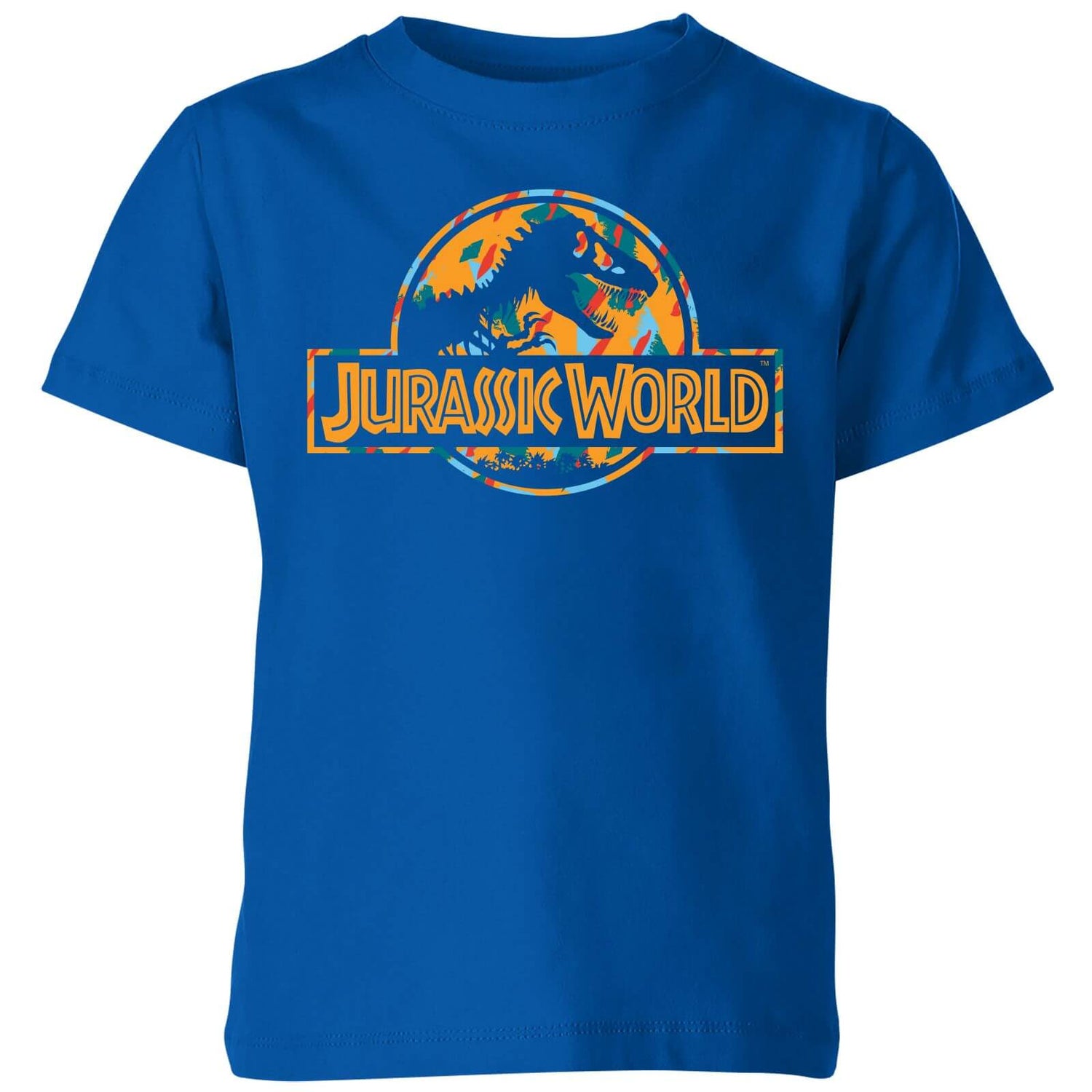 Jurassic Park Logo Tropical Kids' T-Shirt - Blue
