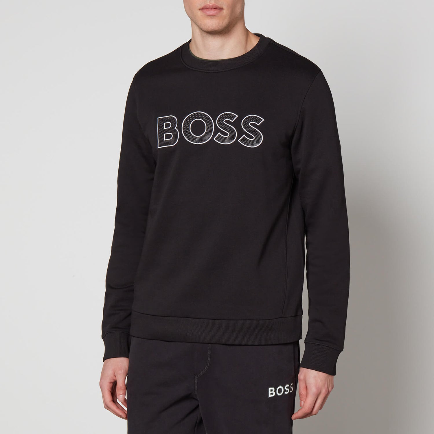 BOSS Green Salbo Logo-Appliquéd Cotton-Jersey Sweatshirt - S