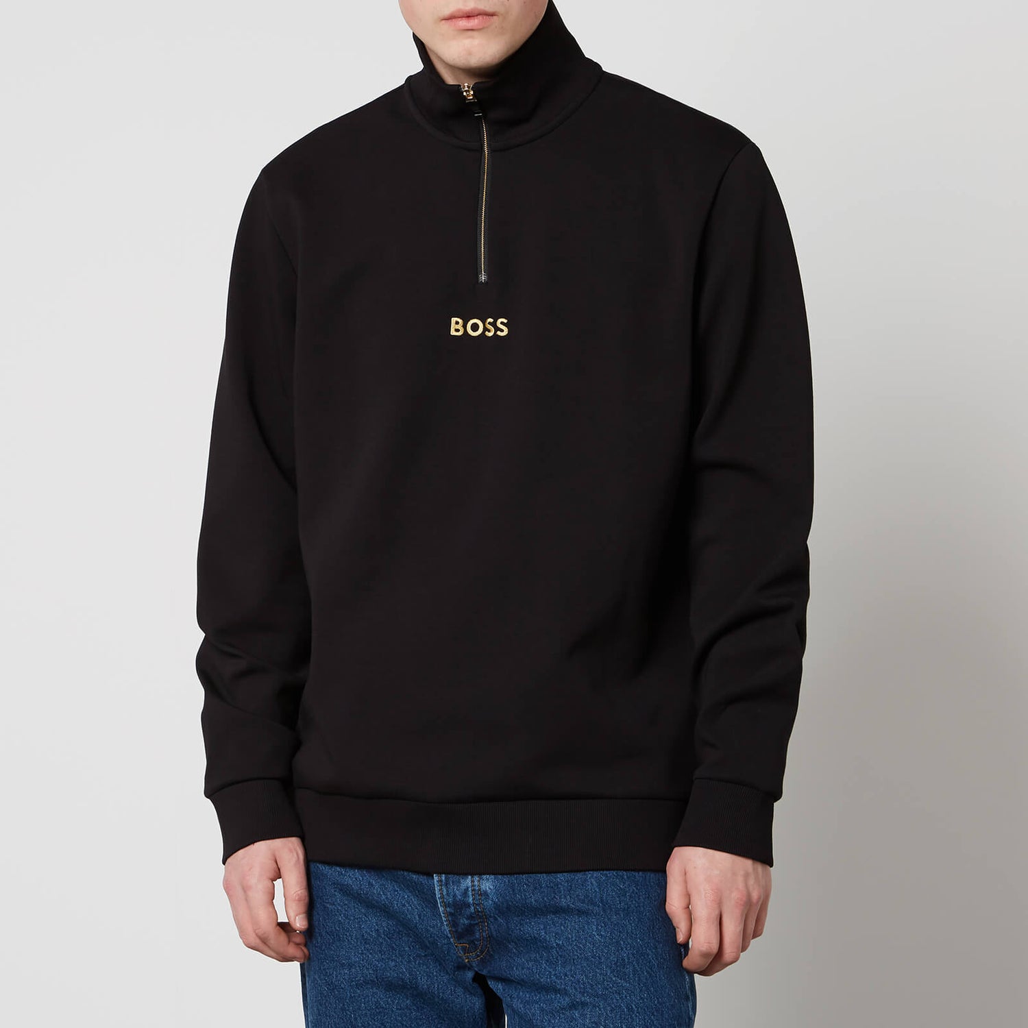 BOSS Green Cotton Half Zip Sweatshirt TheHut