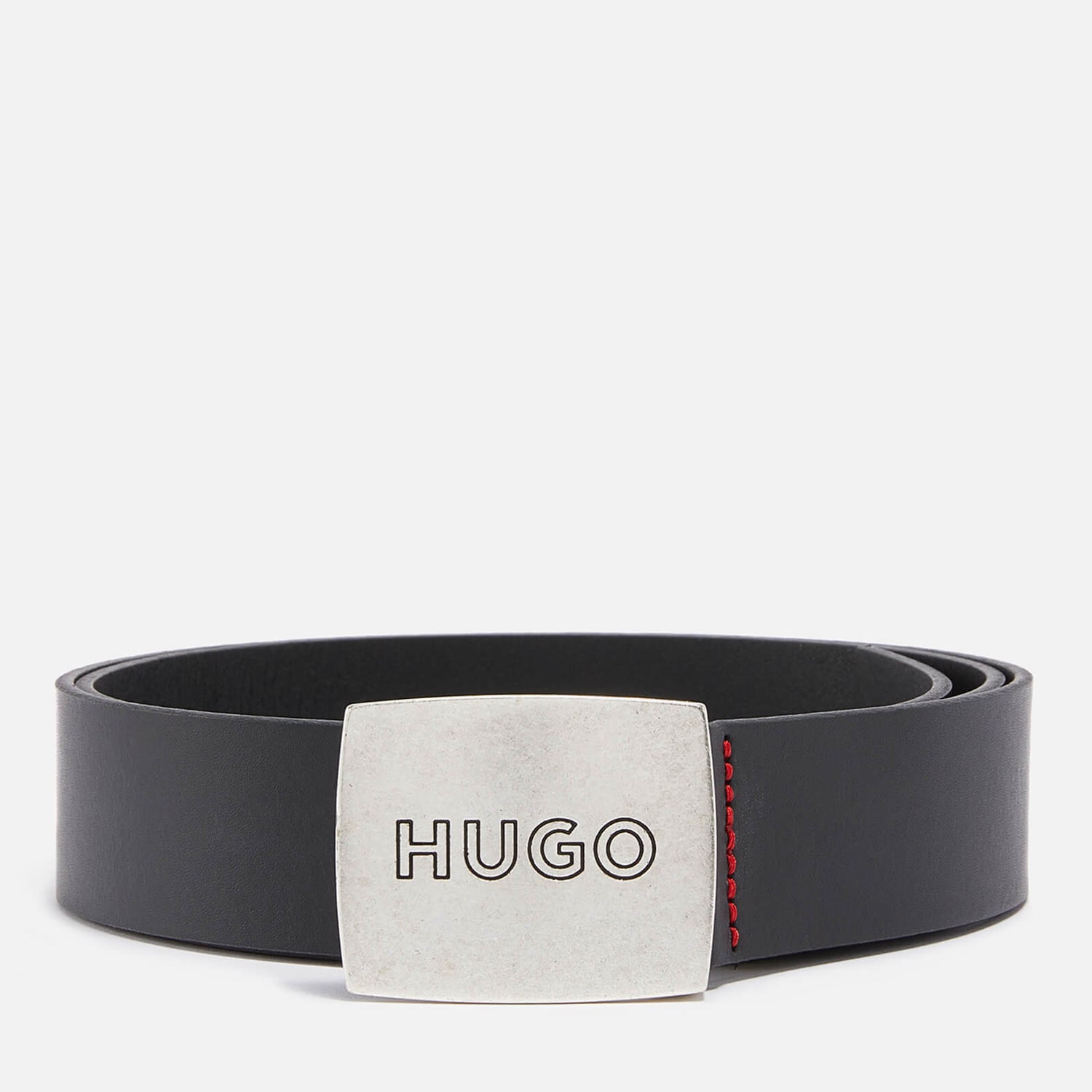 HUGO Logo-Engraved Leather Belt
