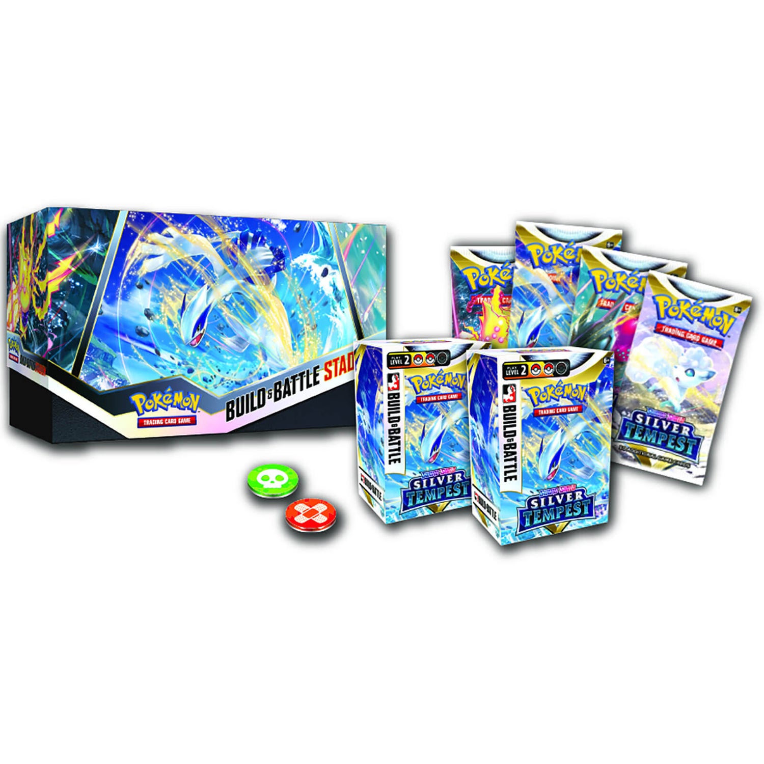 Pokemon TCG: Sword & Shield 12 Silver Tempest Build and Battle Stadium Box