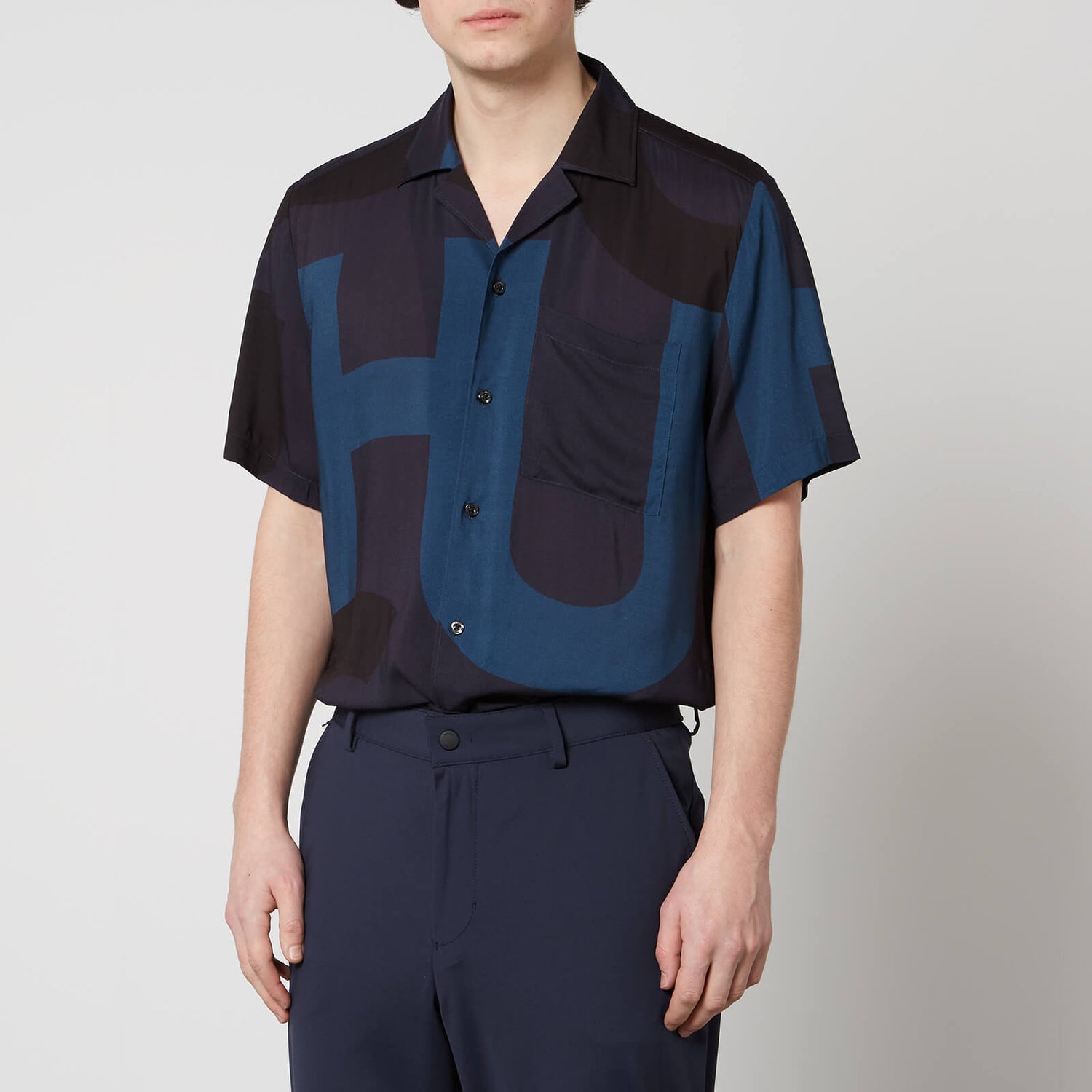 HUGO Ellino Logo-Print Cotton Shirt - M