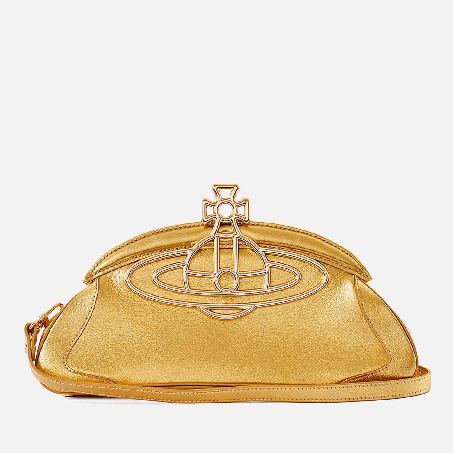 Vivienne Westwood Amber Logo-Embellished Leather Clutch Bag