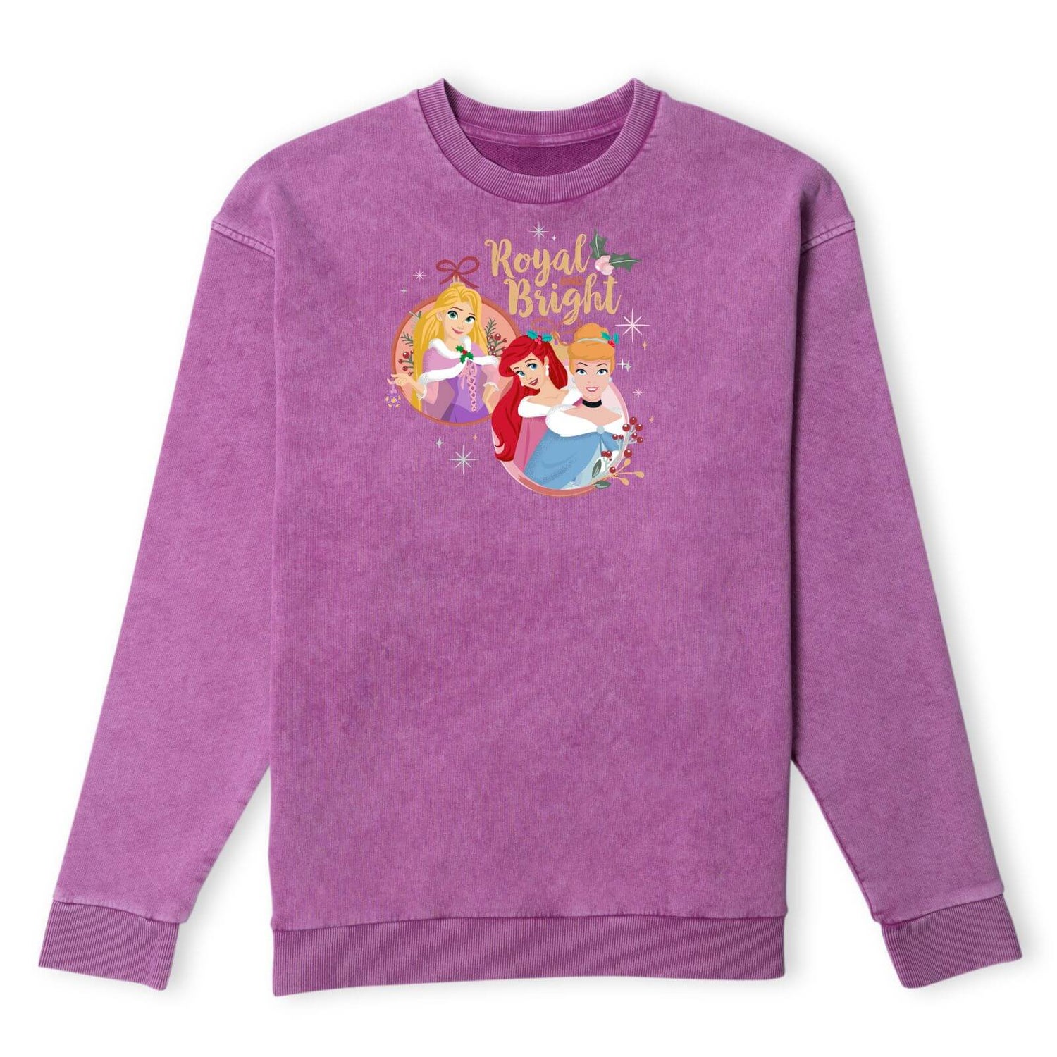 Disney Royal And Bright Weihnachtspullover - Lila Acid Wash