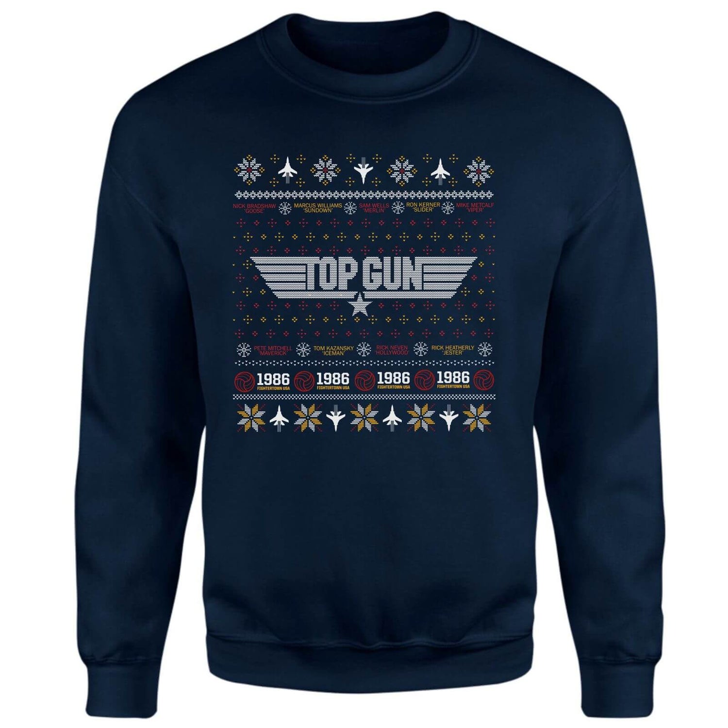 Top Gun Festive Flight Christmas Jumper - Navy