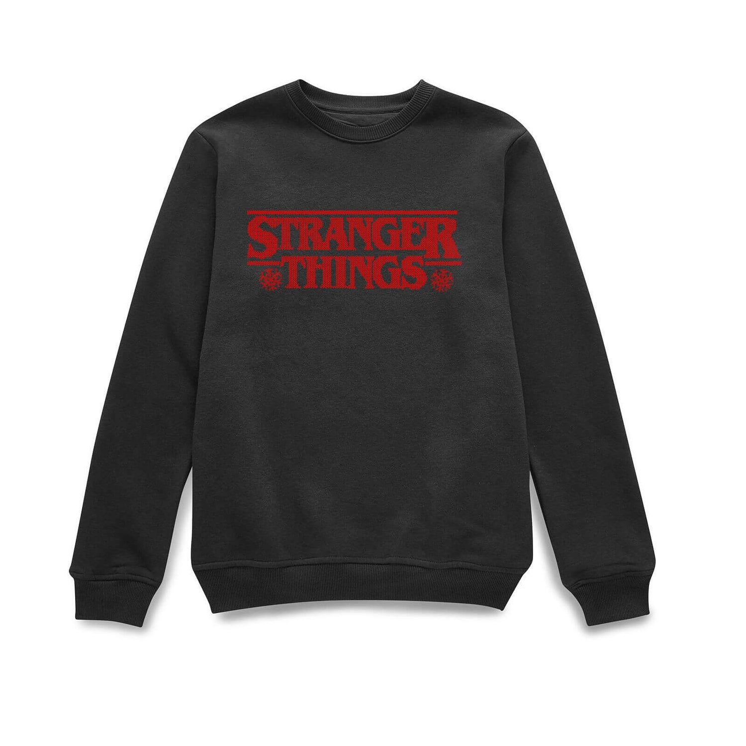 Stranger Things Fairisle Logo Christmas Jumper - Black