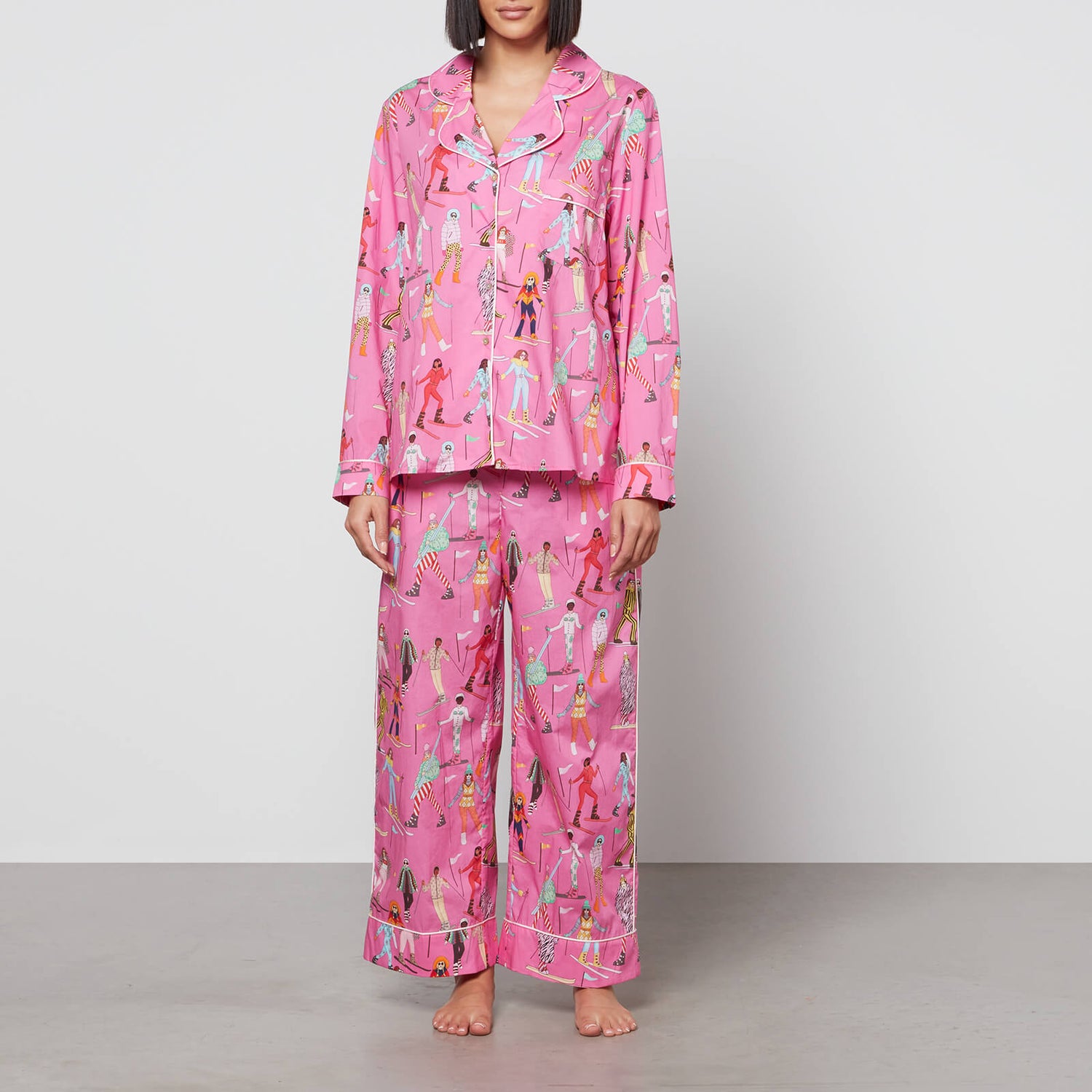 Karen Mabon Skiers Pink Cotton Pyjama Set