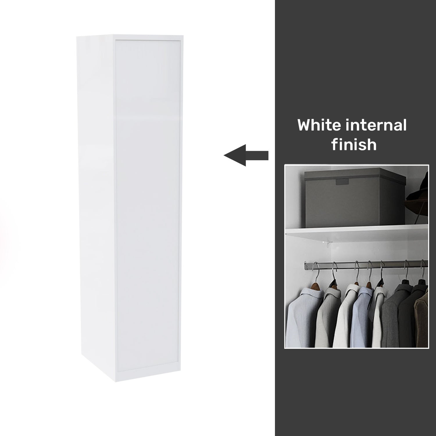 Single wardrobe door top