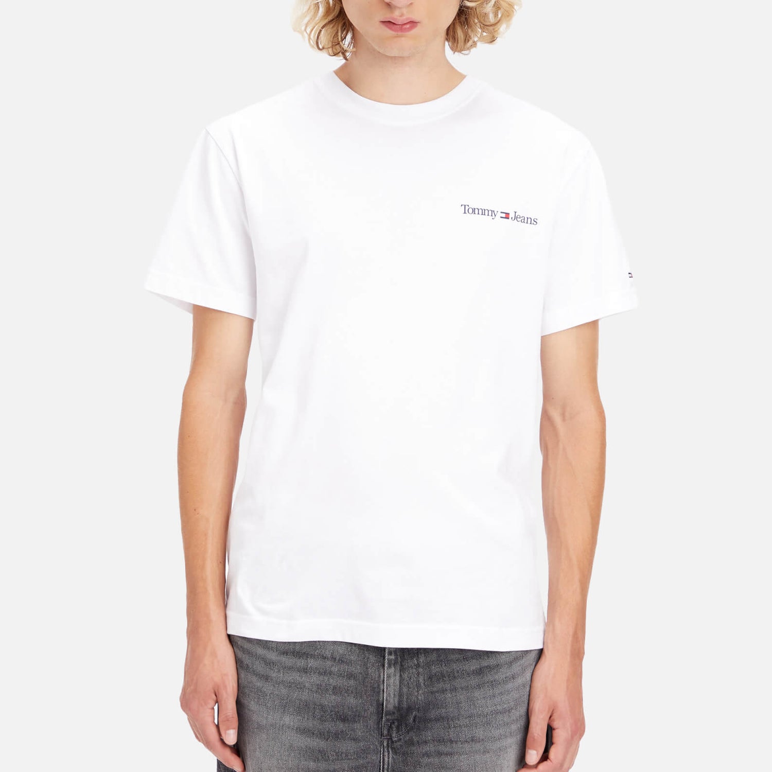 Tommy Jeans Classic Linear Logo-Printed Cotton T-Shirt - S