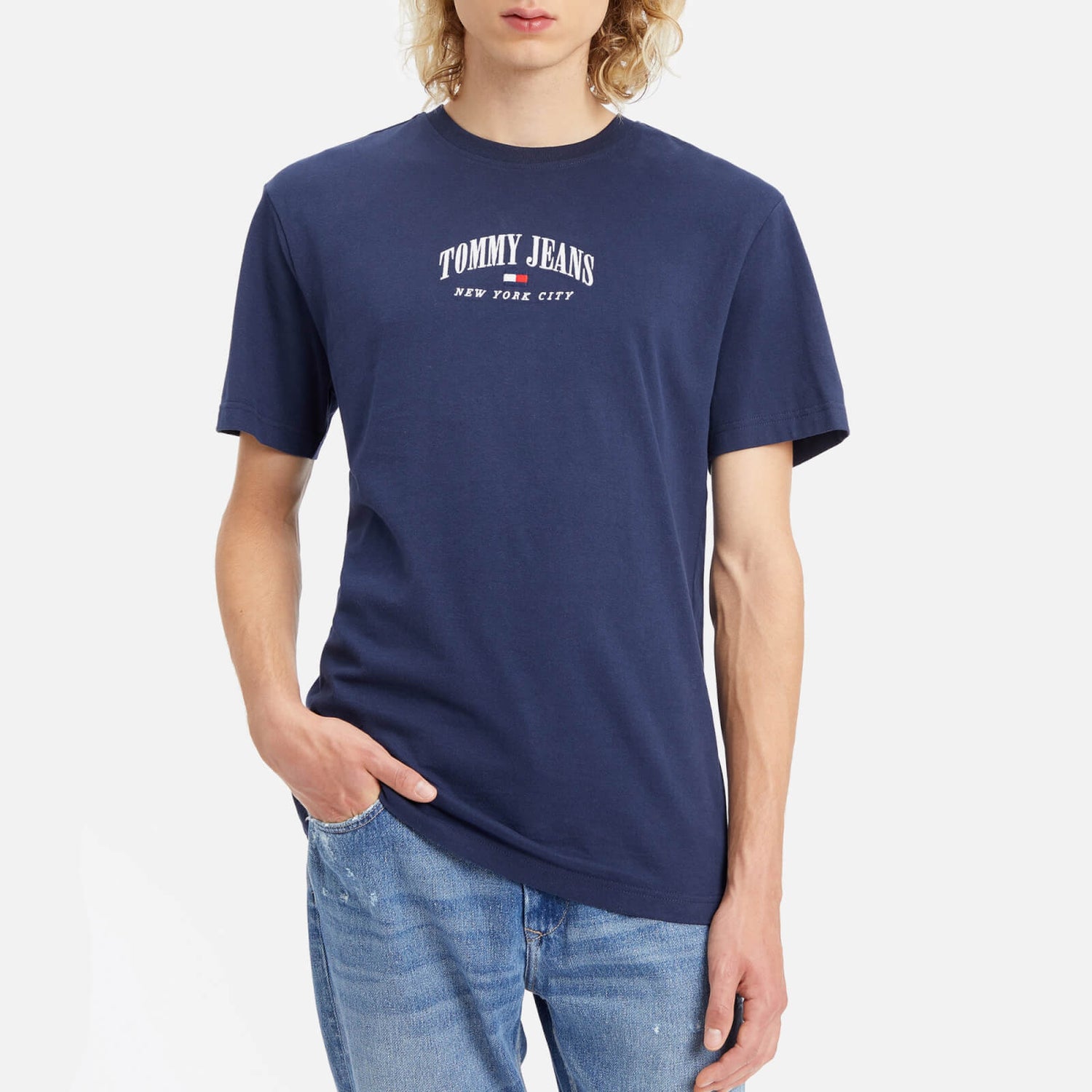 Tommy Jeans Logo-Embroidered Organic Cotton Varsity T-Shirt - S