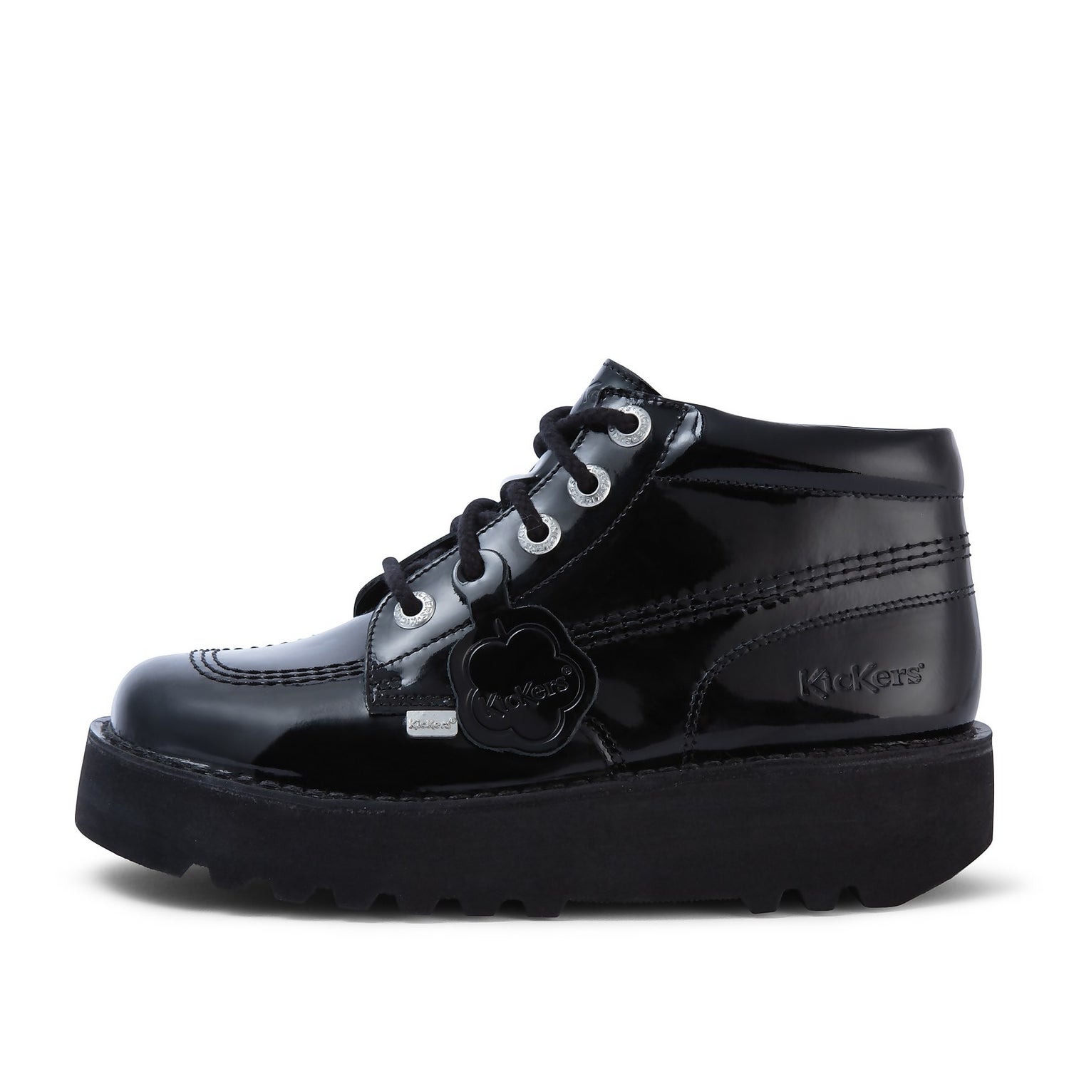 Adult Adult Women s Kick Hi Stack Patent Leather Black Kickers
