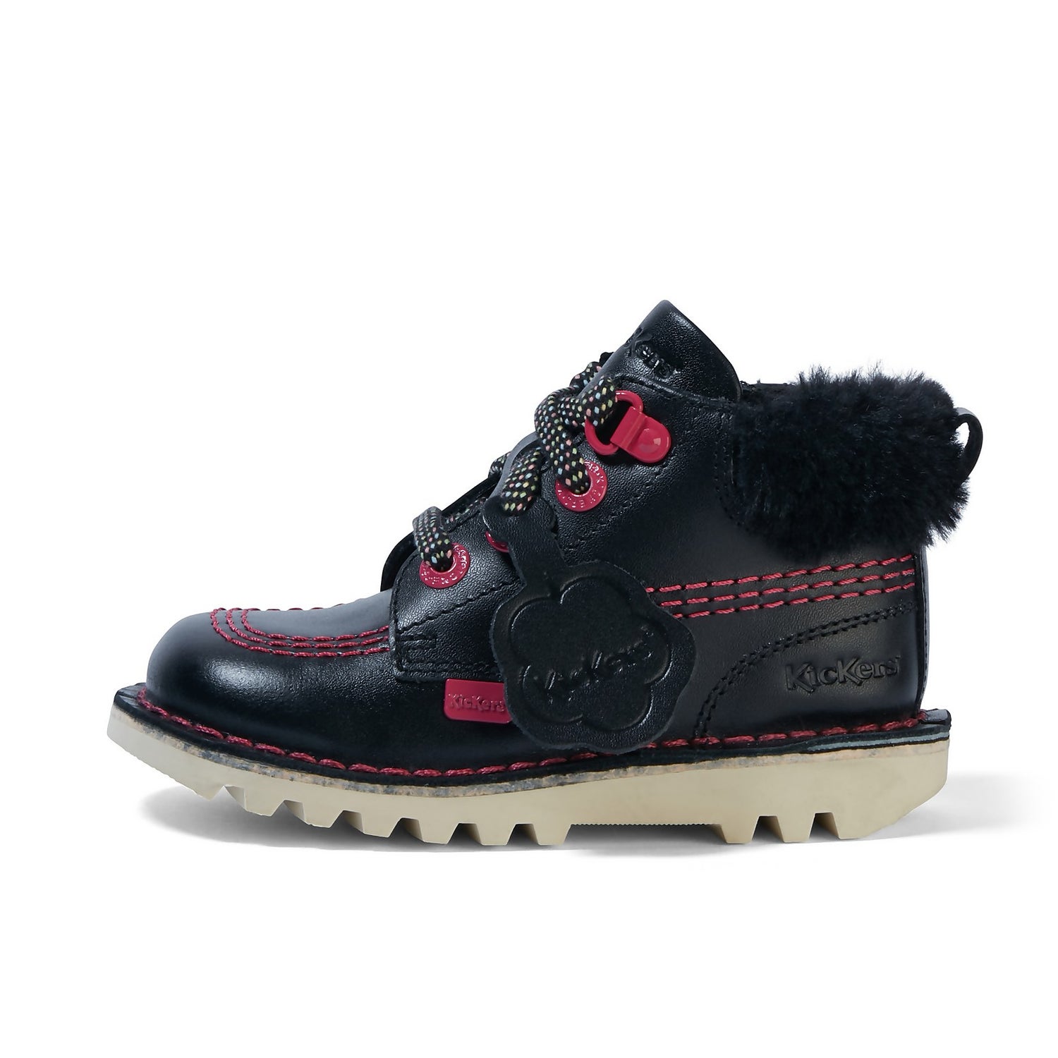 Infant Girls Kick Hi Winter Leather Black Kickers