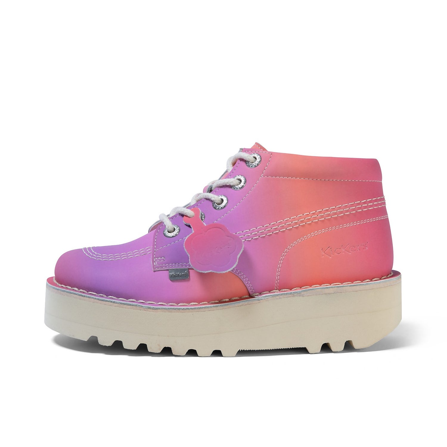 Adult Unisex Kick Hi Stack Sunset Leather Pink Kickers