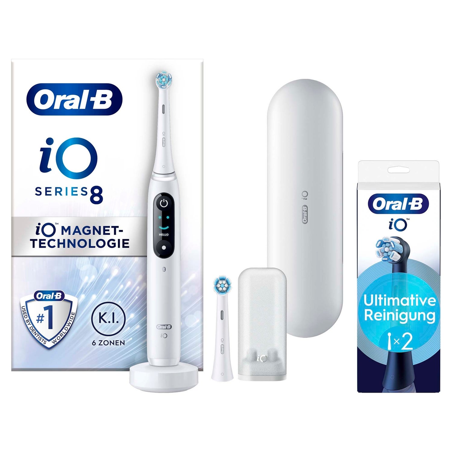 Oral-B iO Series 8N Elektrische Zahnbürste White Alabaster