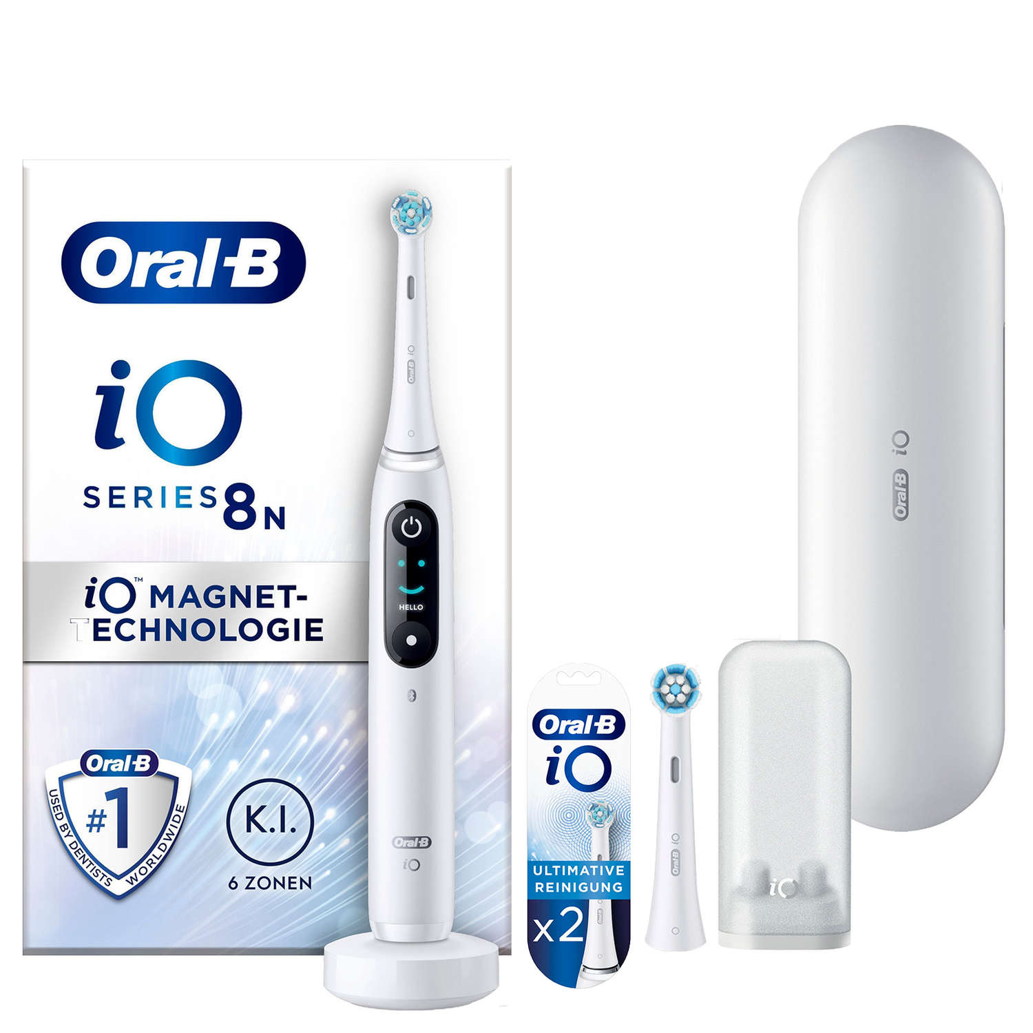 Oral-B iO Series 8N Elektrische Zahnbürste White Alabaster