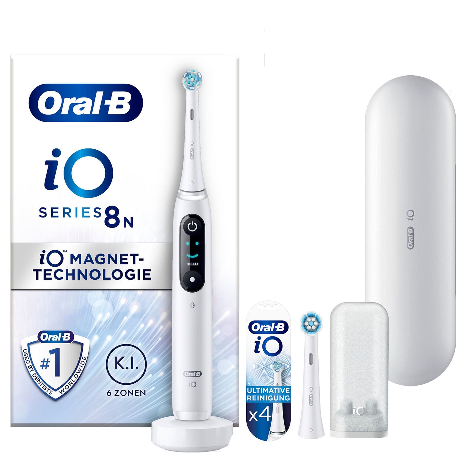 Oral-B iO Series 8N Elektrische Zahnbürste White Alabaster