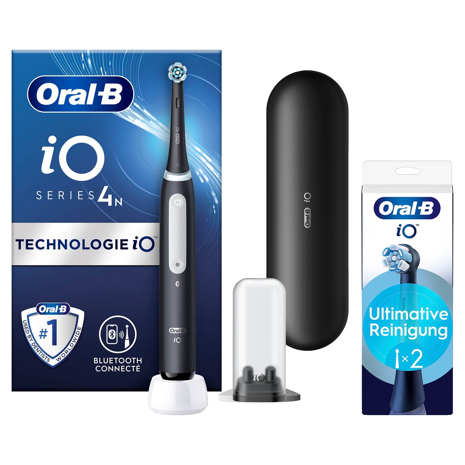 Oral-B iO Series 4 Elektrische Zahnbürste, Reiseetui, Matt Black