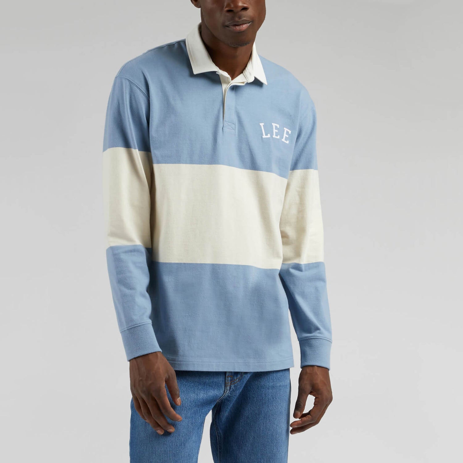Lee Striped Cotton Rugby Top - S