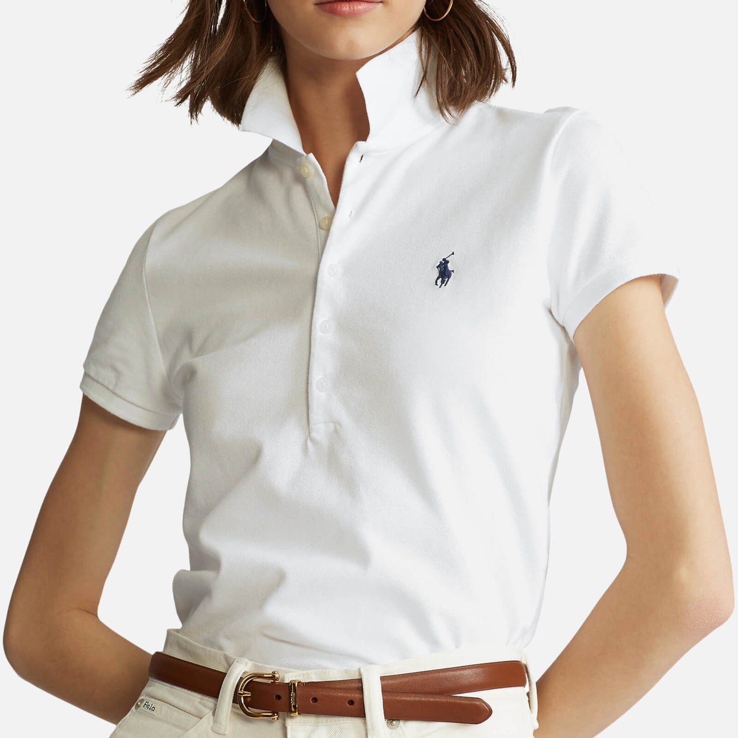 Polo Ralph Lauren Slim-Fit Poloshirt mit Stretch - White