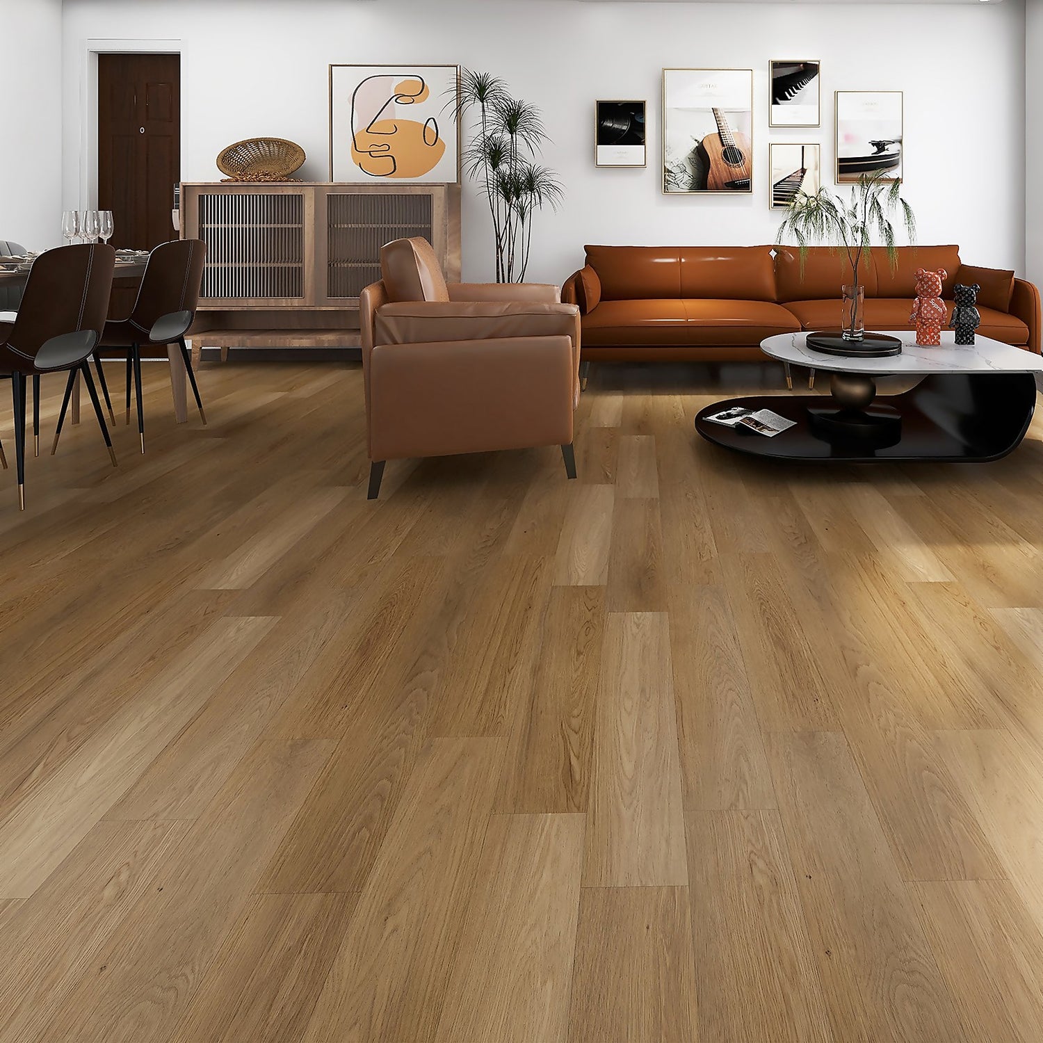 Rigid Core Luxury Vinyl Flooring Natural Oak Effect Homebase