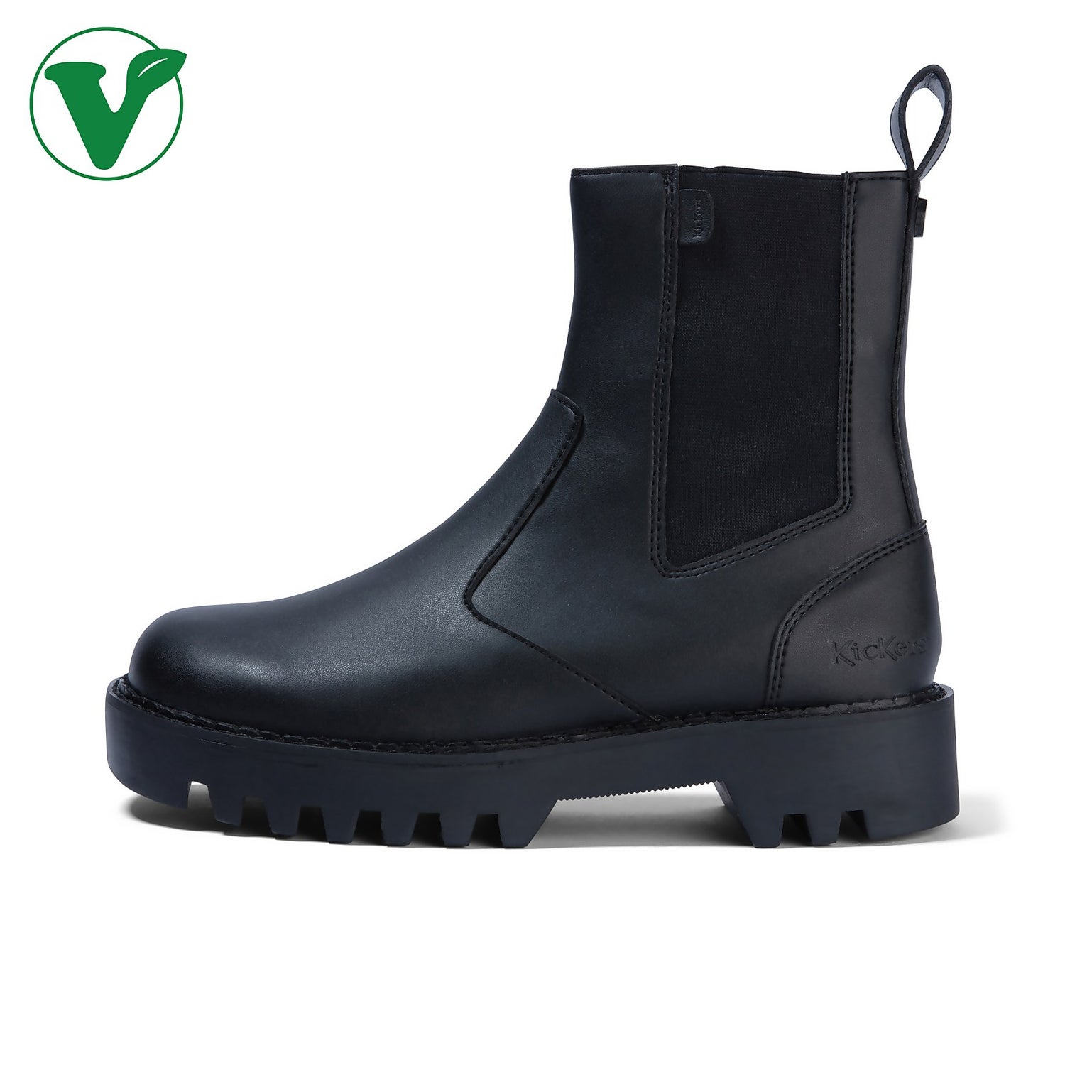 Womens Kizziie Chelz Higher Vegan Plant Based Leather Black