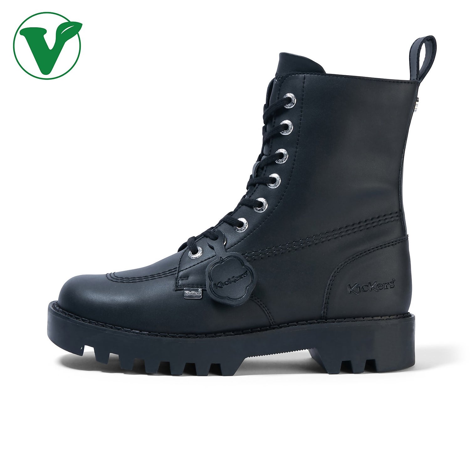 Adult Unisex Kizziie Lace Up Vegan Black Kickers