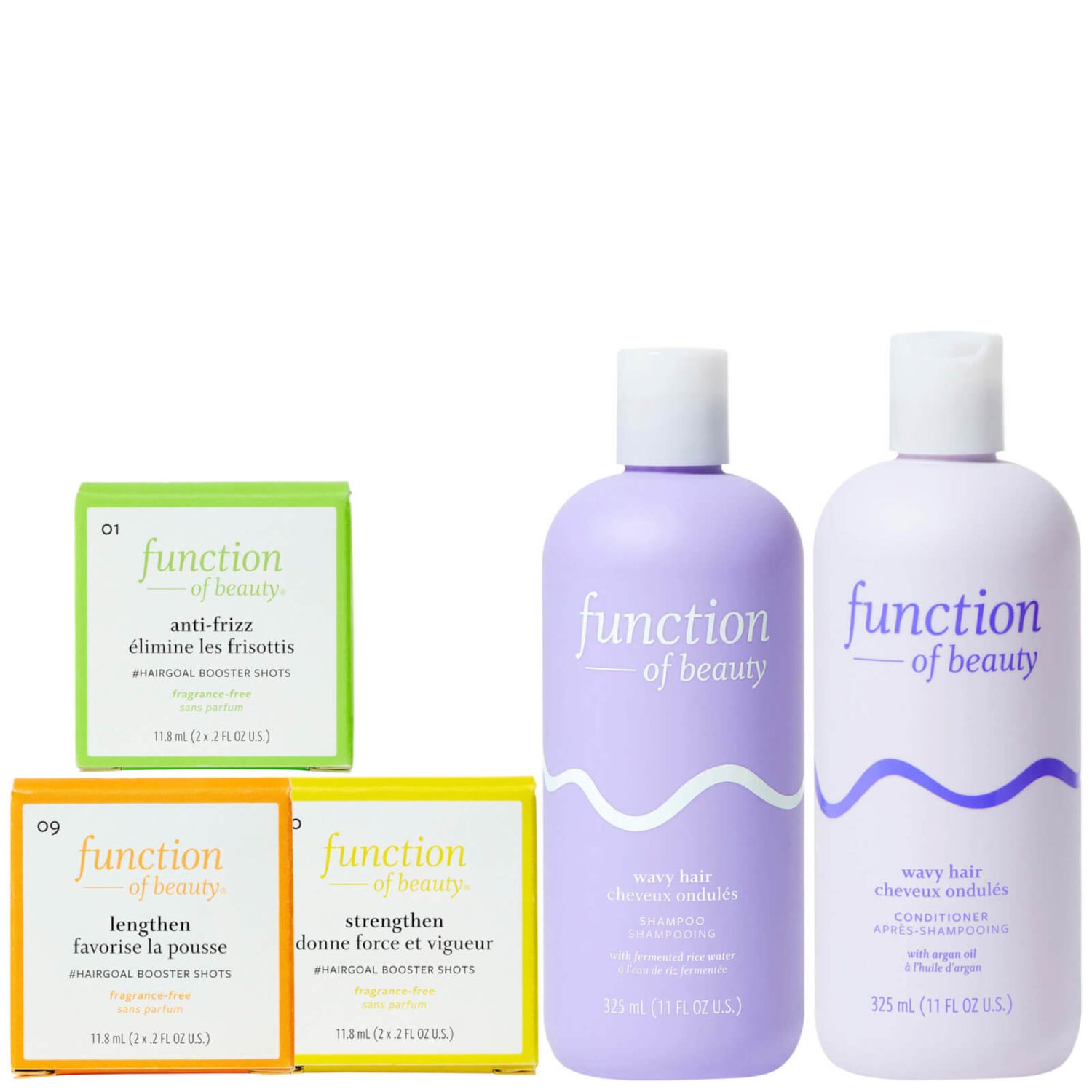 Function of Beauty Wavy Hair Anti Frizz Shampoo and Conditioner and  Boosters Set | Cult Beauty