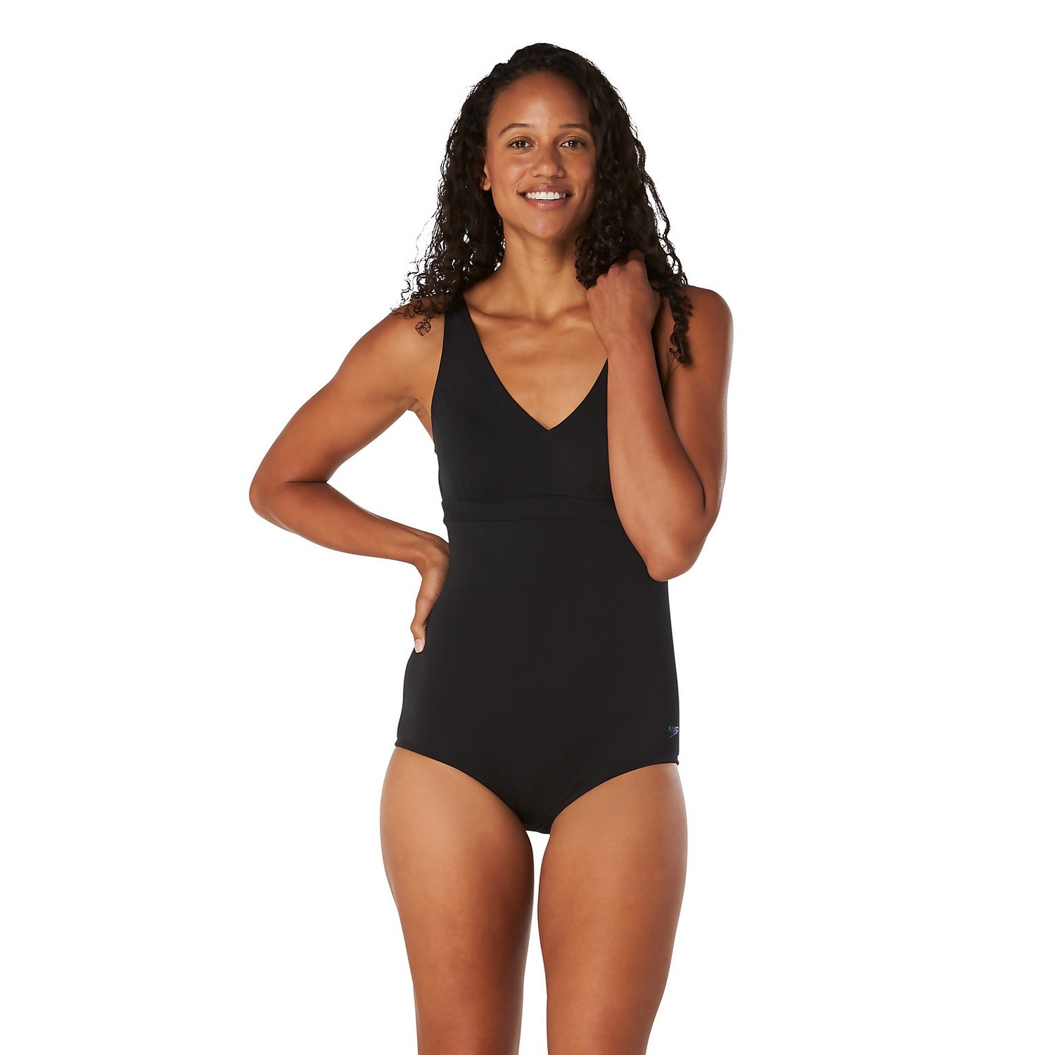 Speedo v neck swimsuit clearance