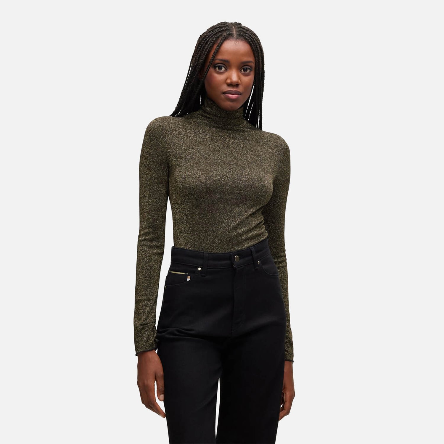 Boss Epex Lurex Rollneck Top