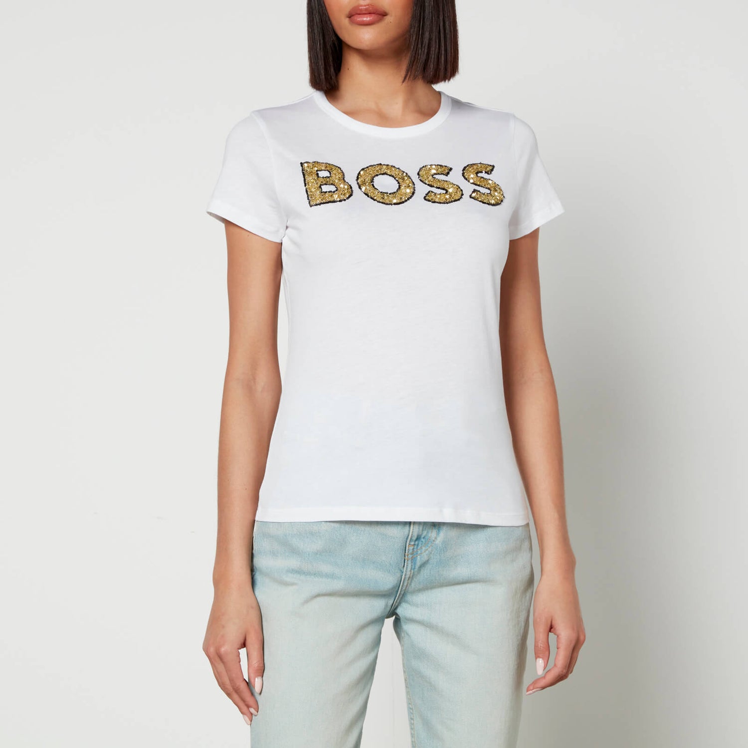 BOSS Eventsa Logo-Sequined Cotton-Jersey T-Shirt - XS