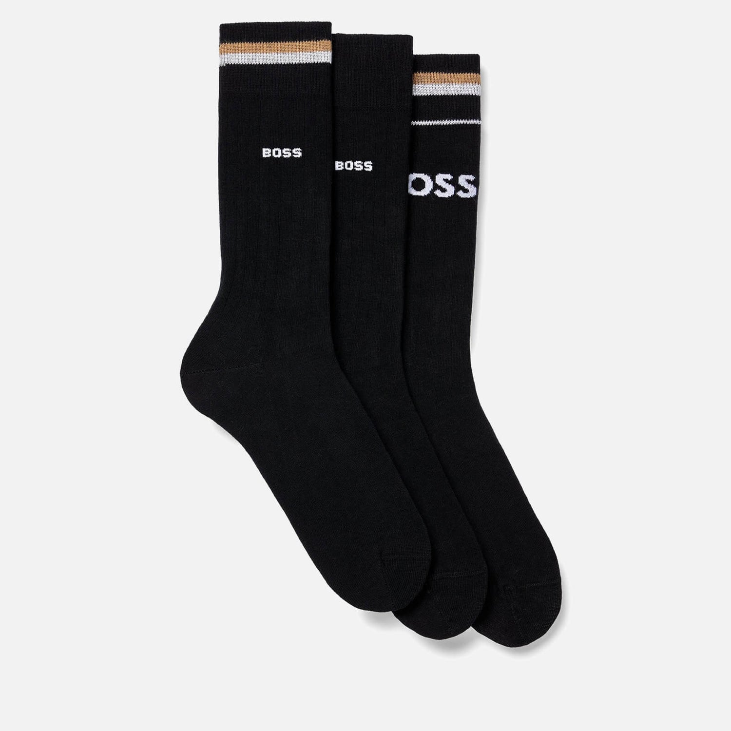 BOSS Bodywear Three-Pack Cotton-Jersey Socks