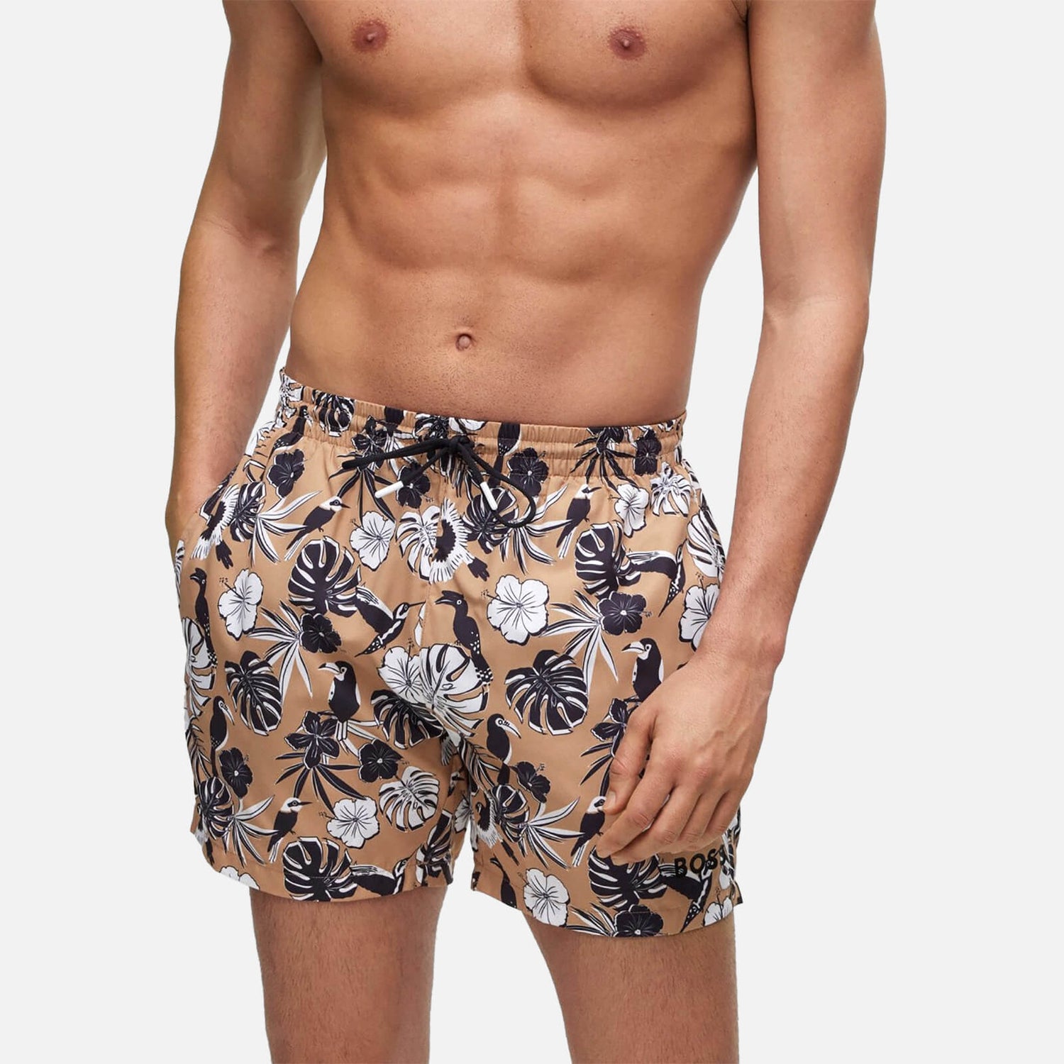 BOSS Swimwear Piranha Floral-Print Shell Swimming Shorts