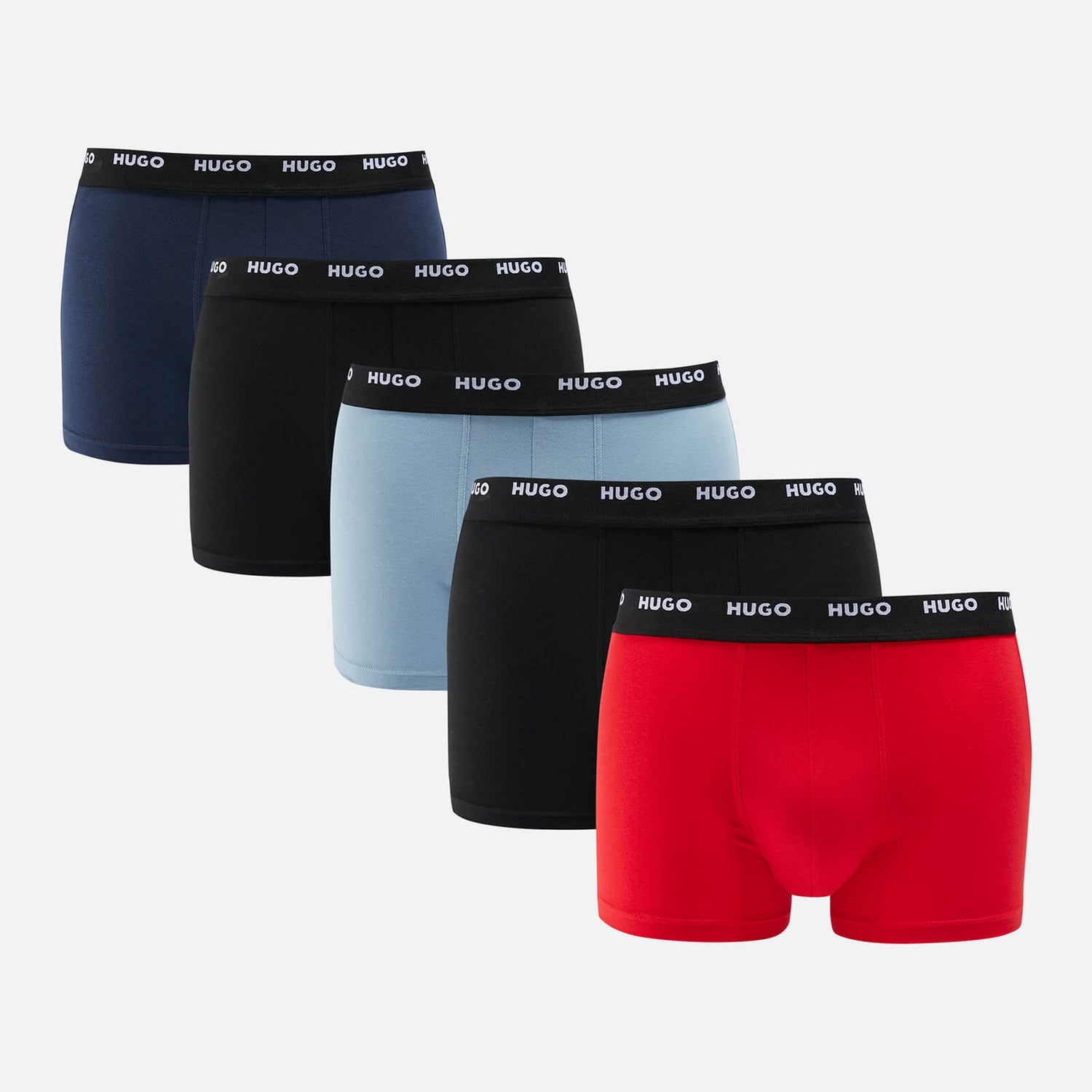 HUGO Bodywear Five-Pack Cotton-Jersey Trunks