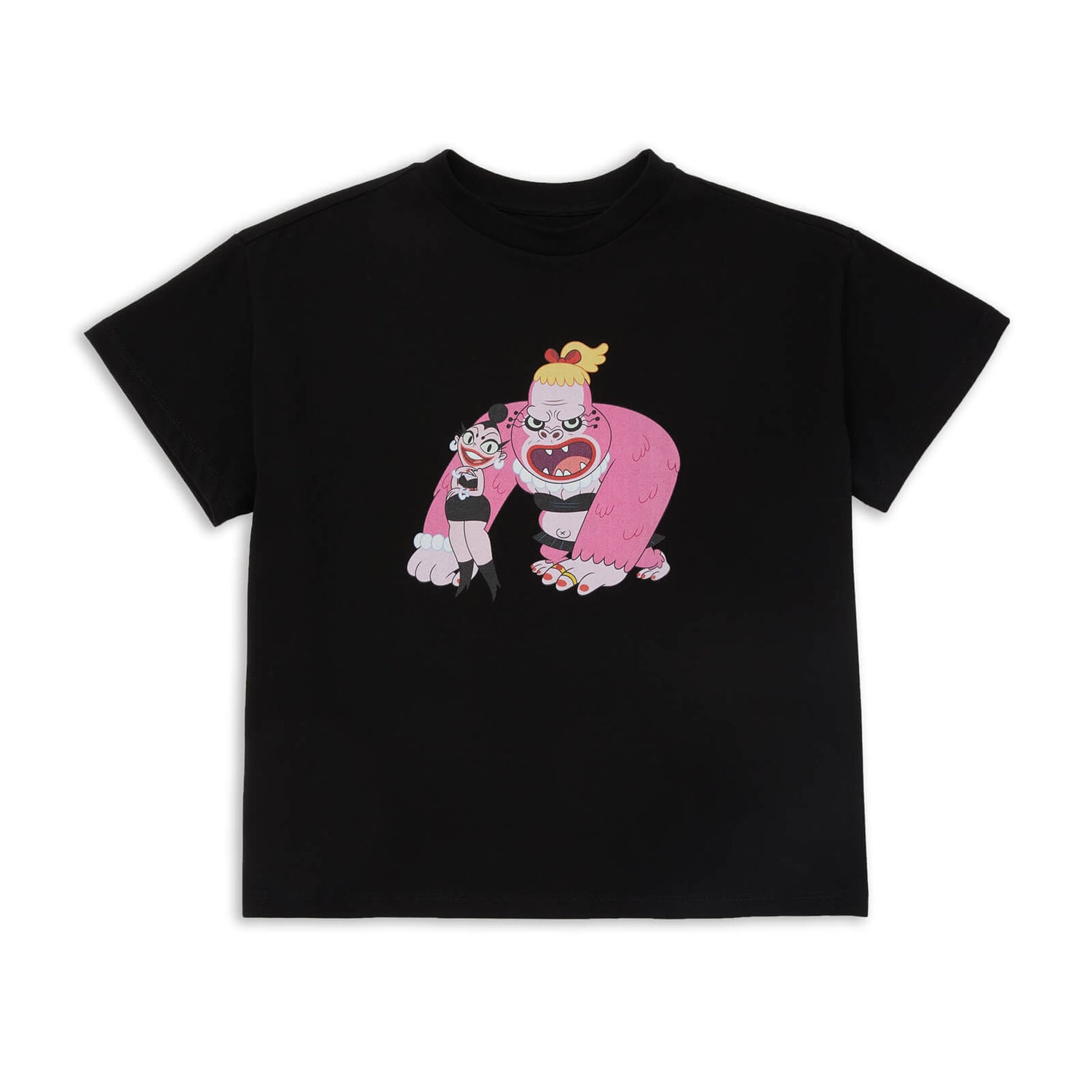 Powerpuff Girls Barbarus Bikini Women's Cropped T-Shirt - Black