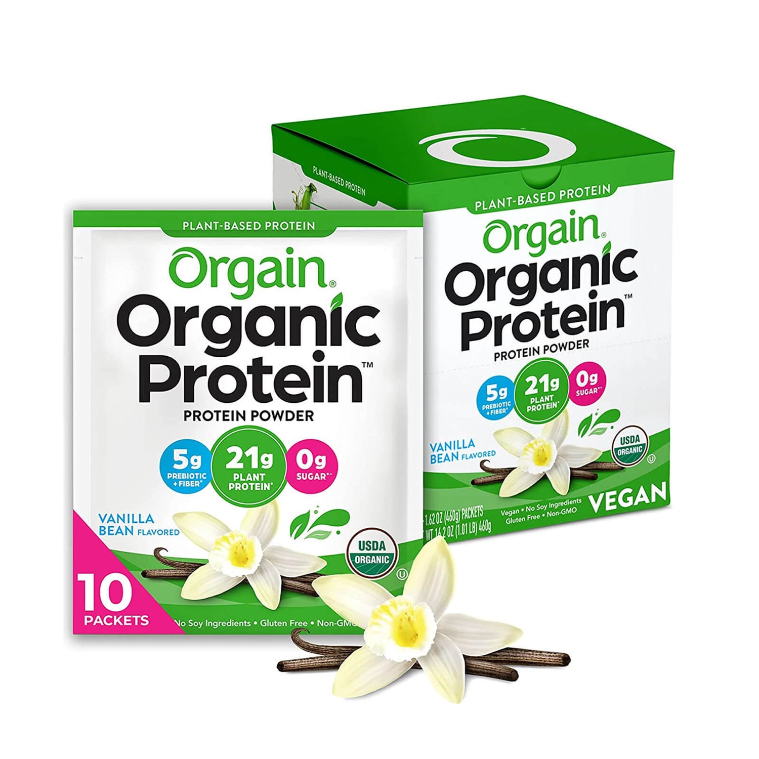 Orgain Organic Plant Protein Powder - Vanilla Bean 10x46g