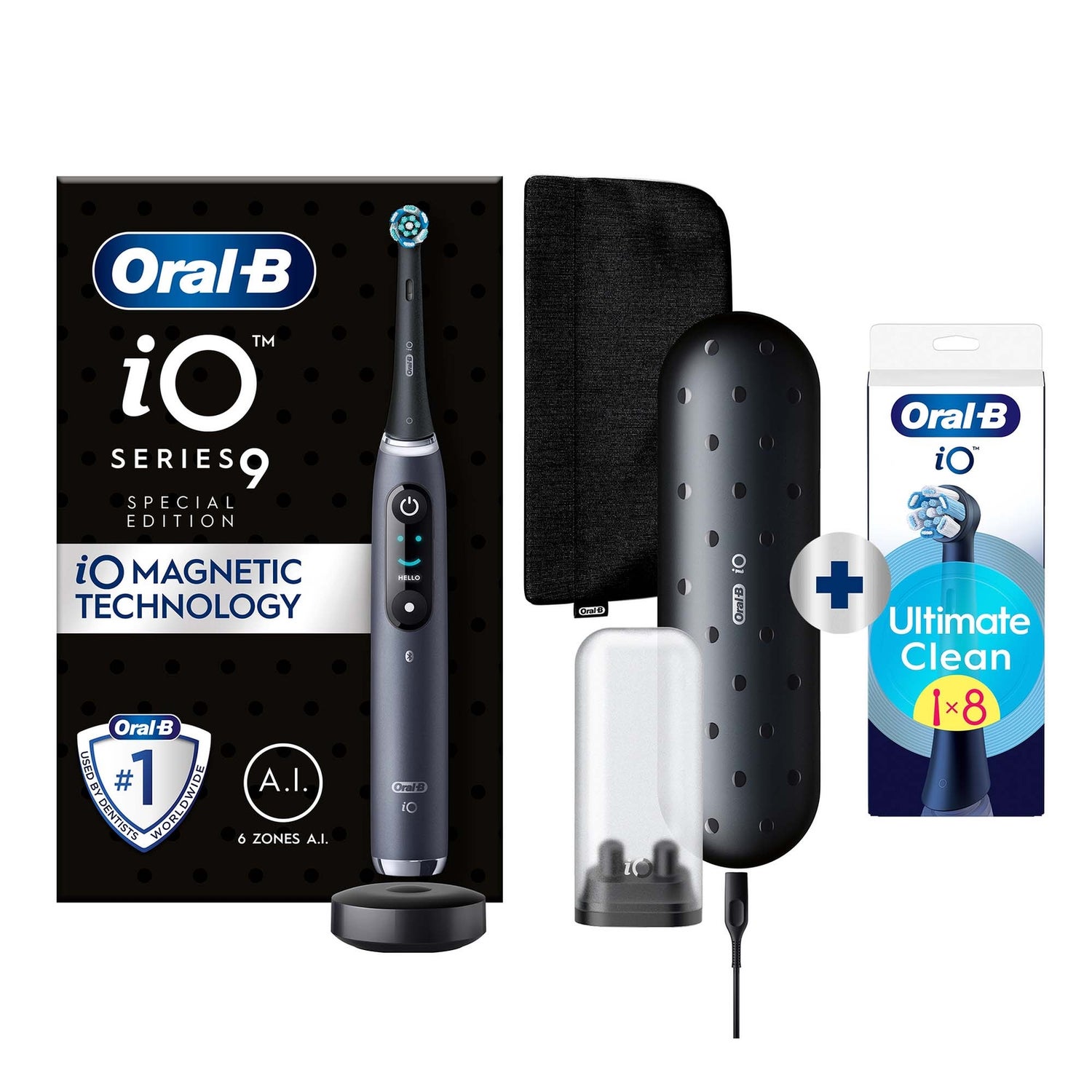 Oral-B iO 9 Special Edition Elektrische Tandenborstel Zwart Onyx