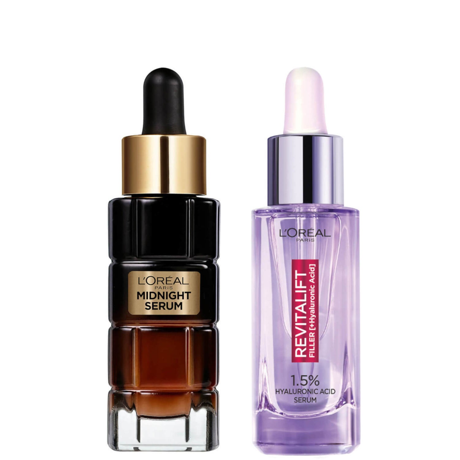 L'Oréal Paris Plump and Glow Serums Bundle with 1.5% Hyaluronic Acid, Vitamin E and Anti-Oxidants