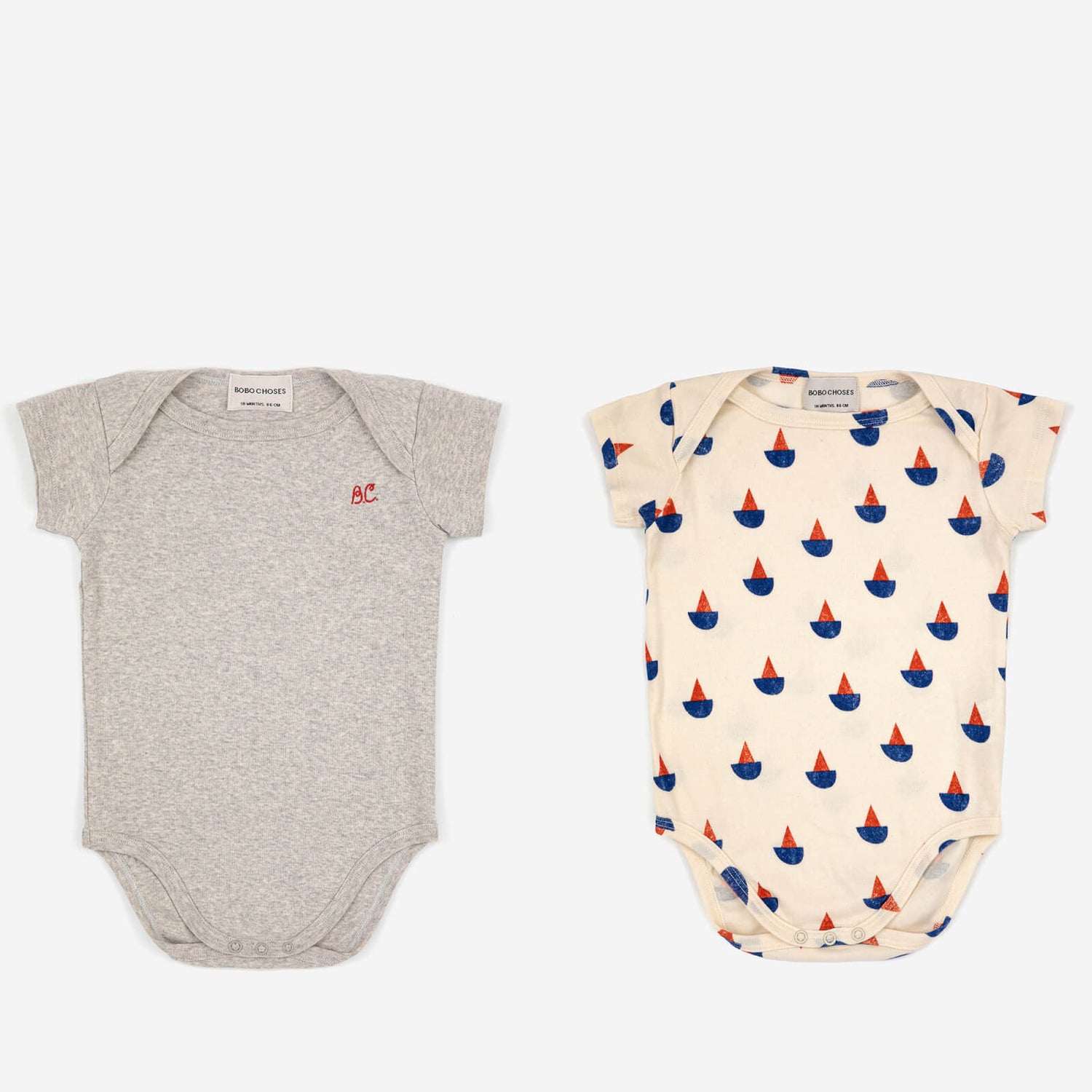 Bobo Choses Babys' Two-Pack Organic Cotton-Blend Babygrow - 3 Months