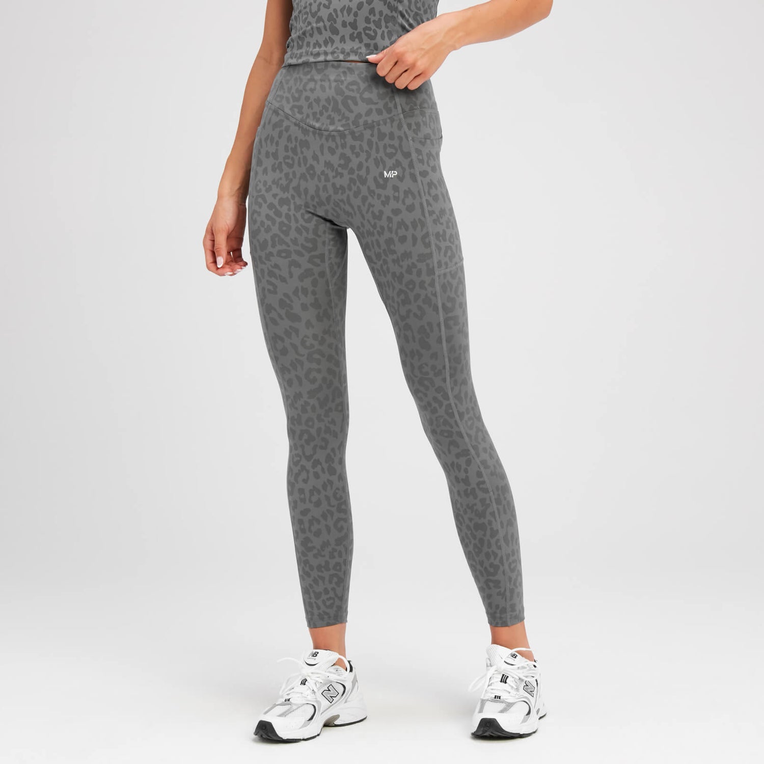 MP Women's Tempo Animal Print Leggings - Slate Grey