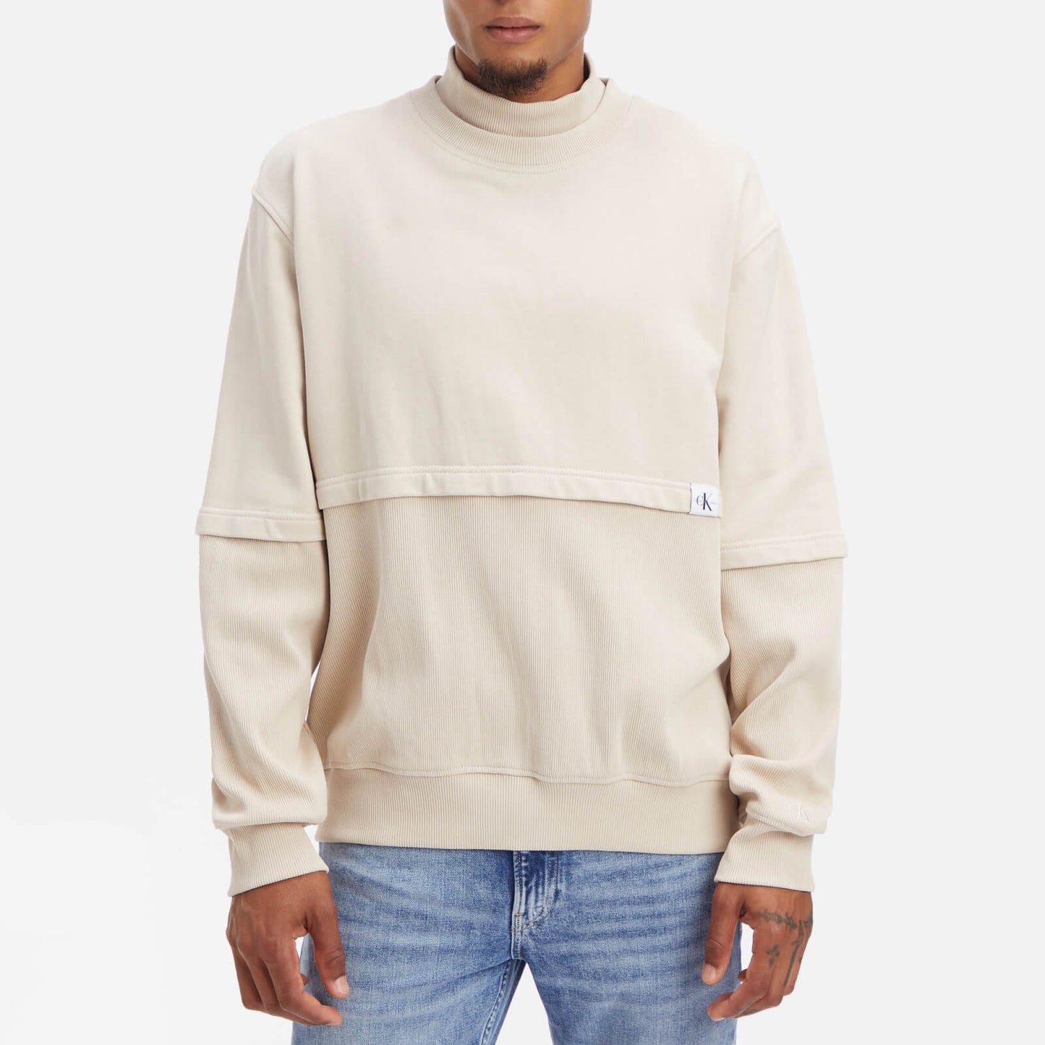 Calvin Klein Jeans Double Layer Cotton-Blend Sweatshirt - XL