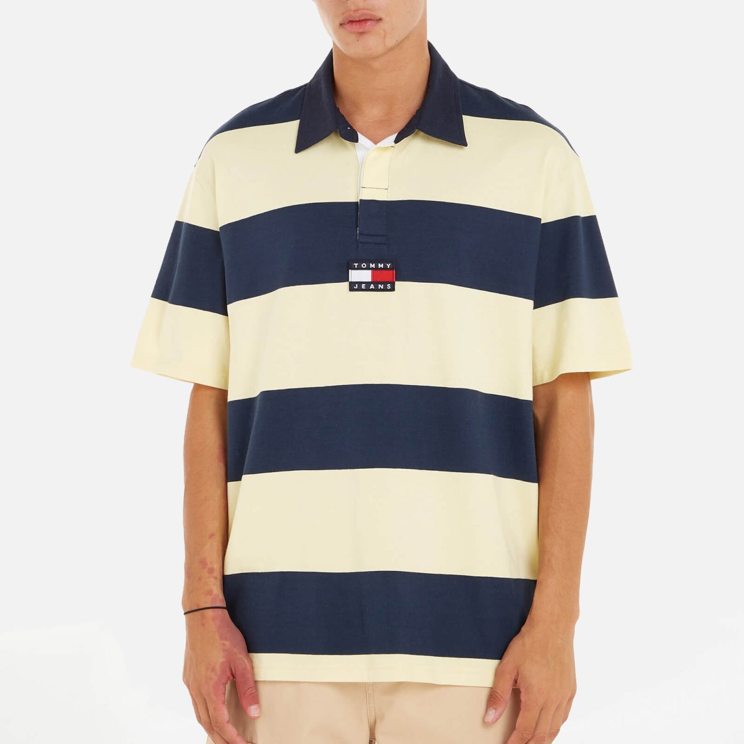 Tommy Jeans Skater Bold Stripe Cotton Rugby Top - L