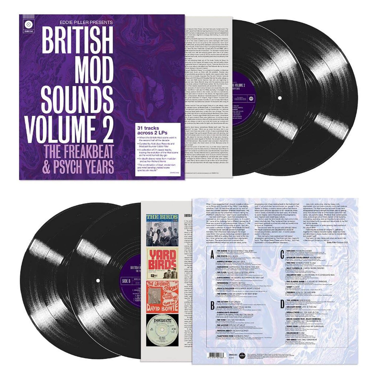 Eddie Piller Presents - British Mod Sounds of The 1960s Volume 2: The Freakbeat & Psych Years (140g Black Vinyl) 2LP