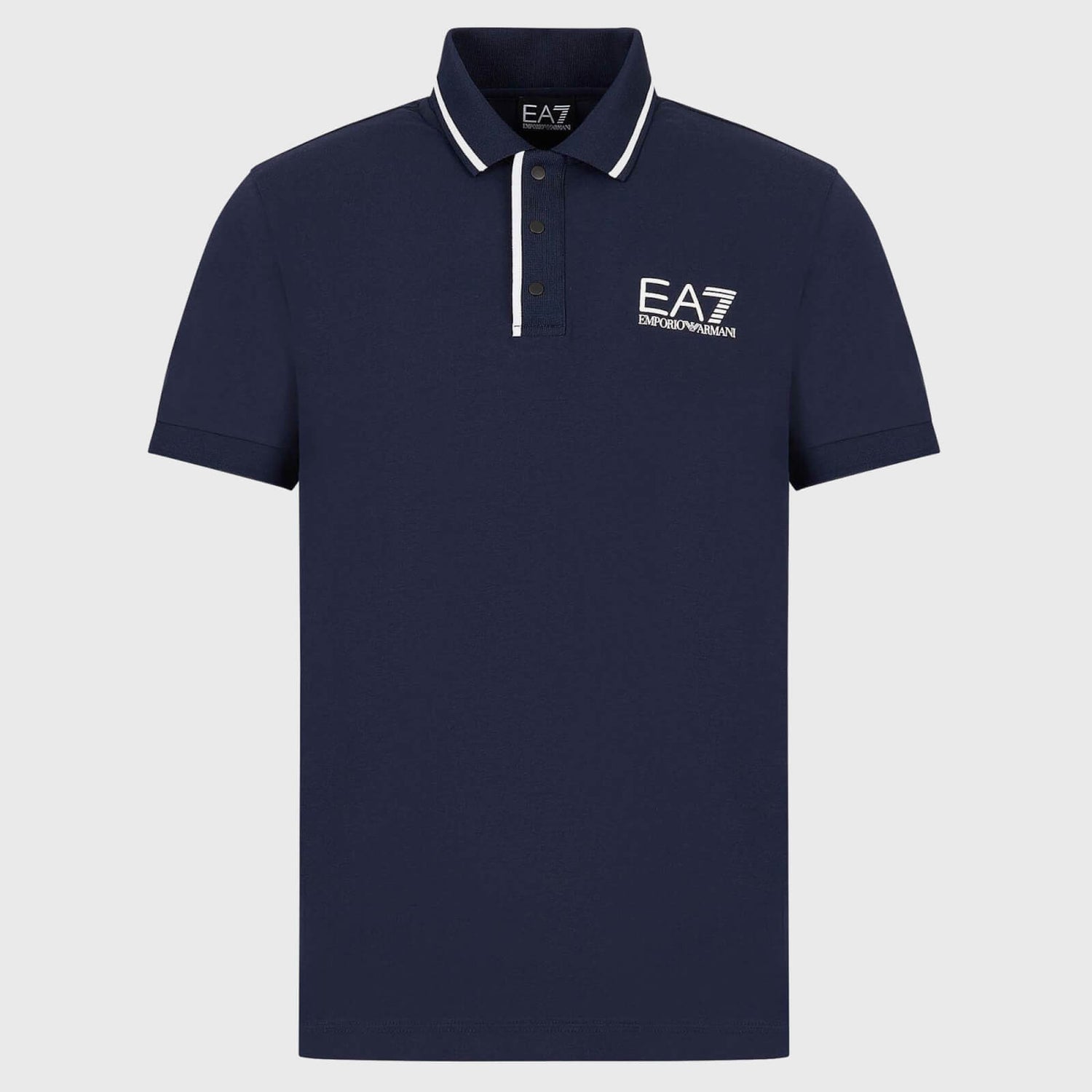 EA7 Logo-Print Cotton-Blend Polo Shirt - L