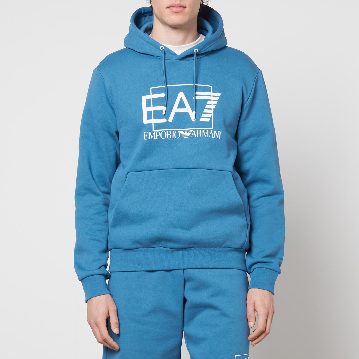 EA7 Visibility Fleece-Back Cotton-Blend Hoodie