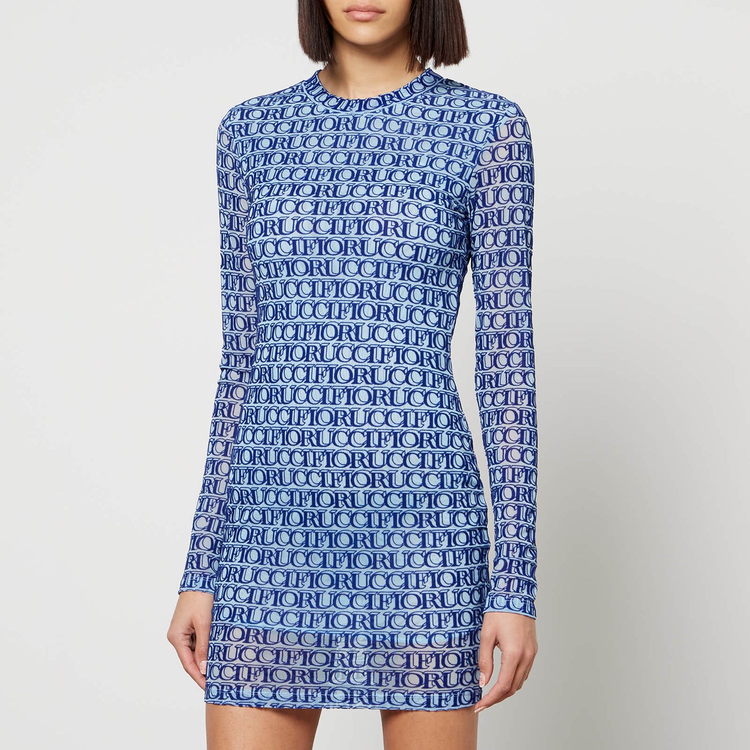 Fiorucci Monogram Mesh Flocked-Jacquard Dress