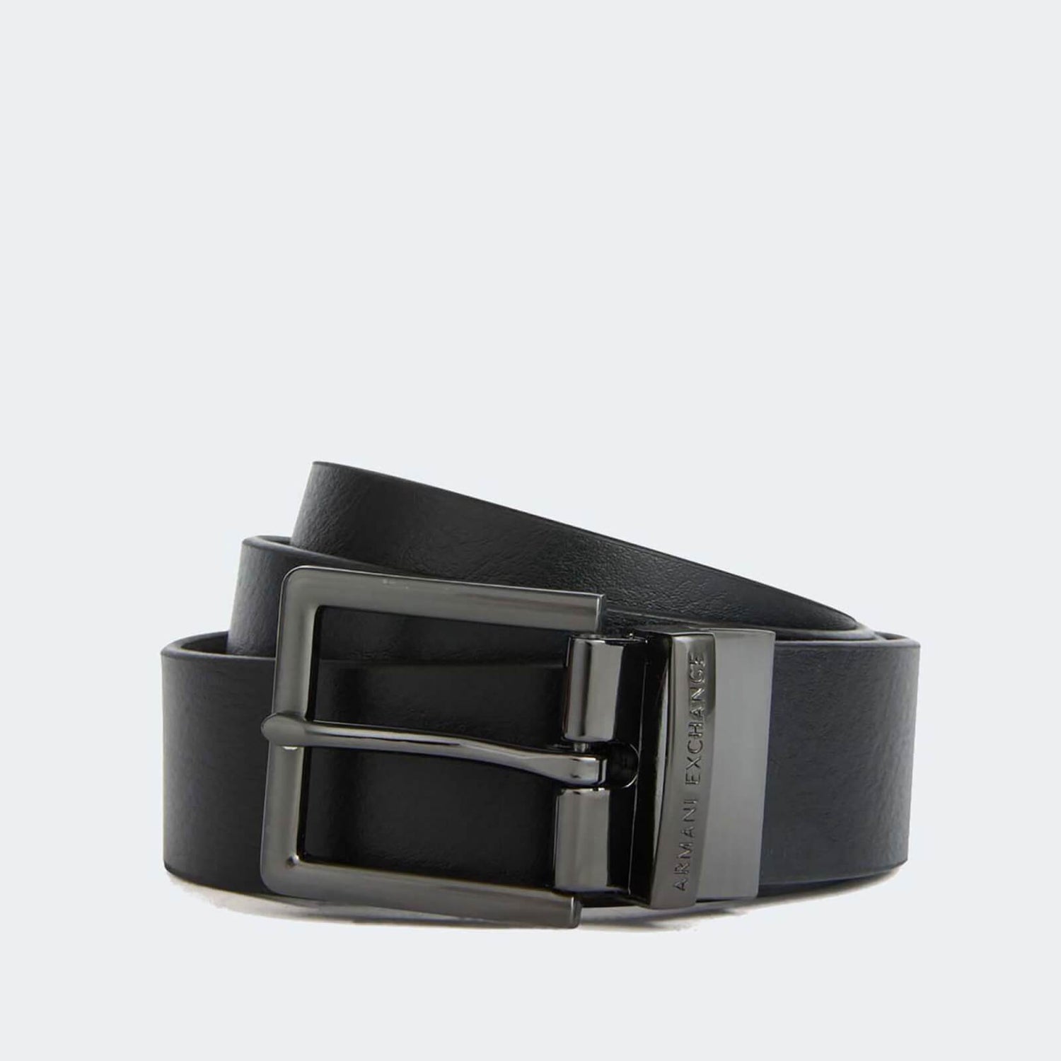 Armani Exchange Black Buckle Leather Belt - W30/L32