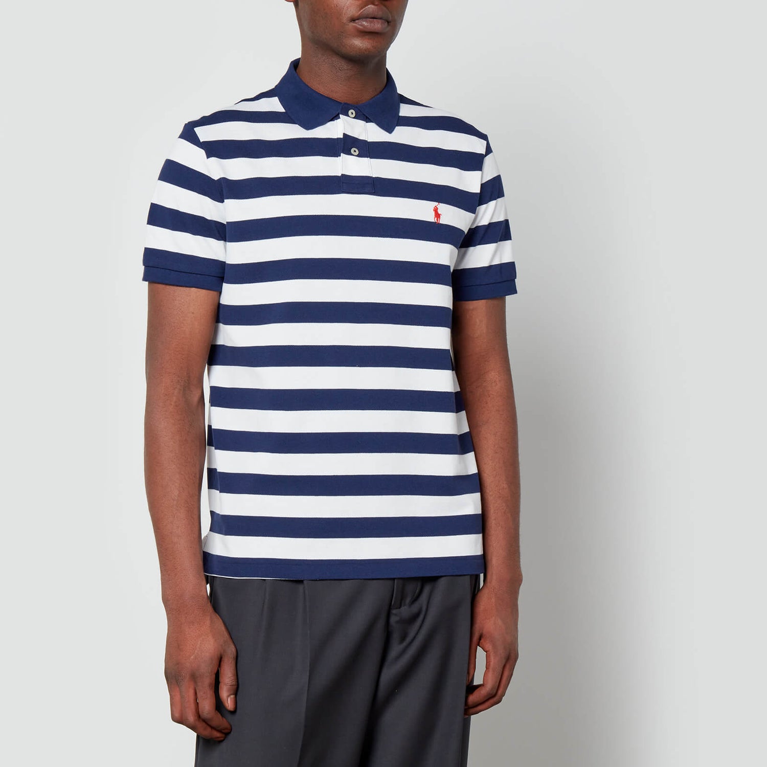 Polo Ralph Lauren Slim-Fit Striped Cotton-Piqué Polo Shirt - S
